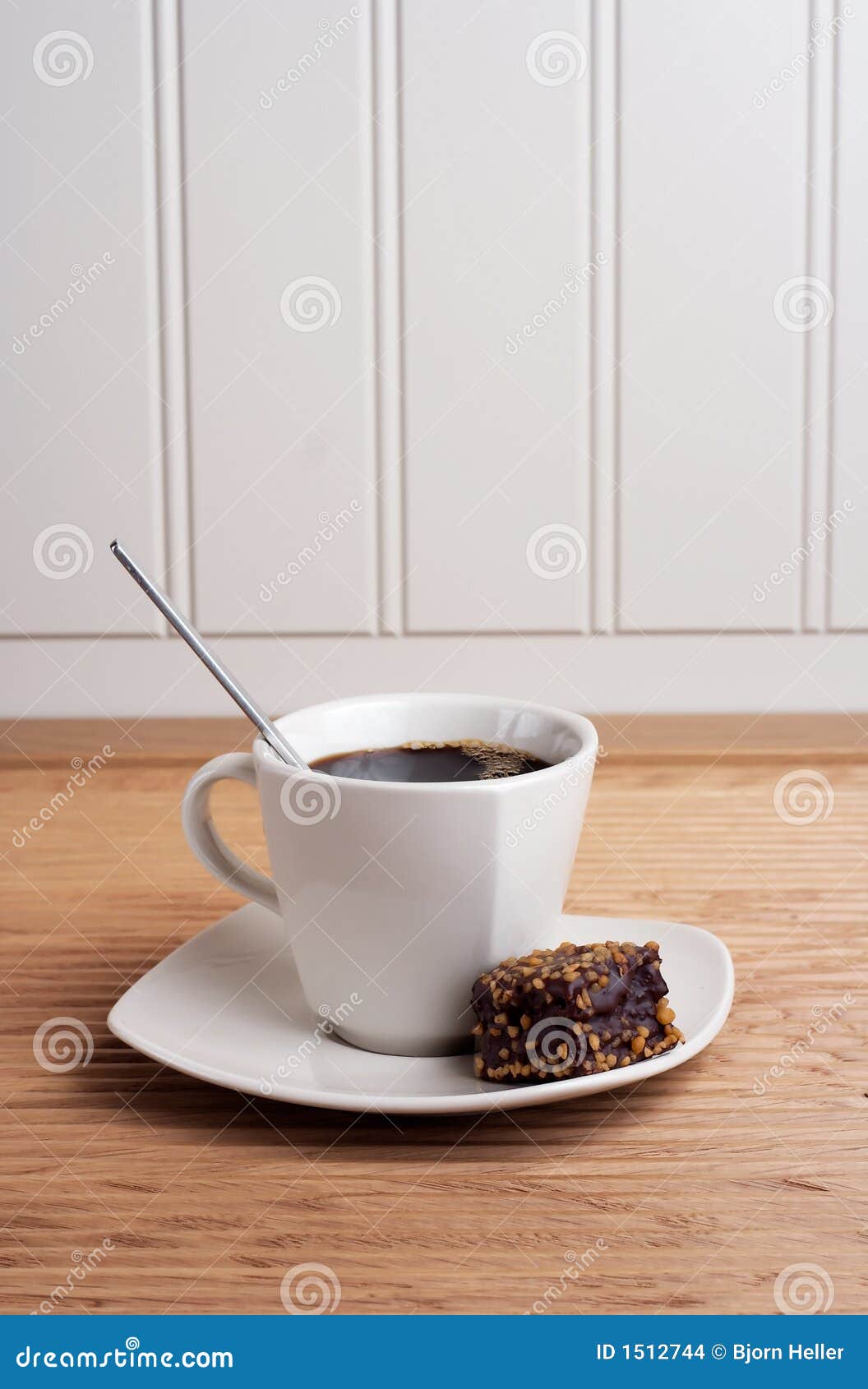 Coffee Cup with Brownie - Portrait View Stock Photo - Image of ...