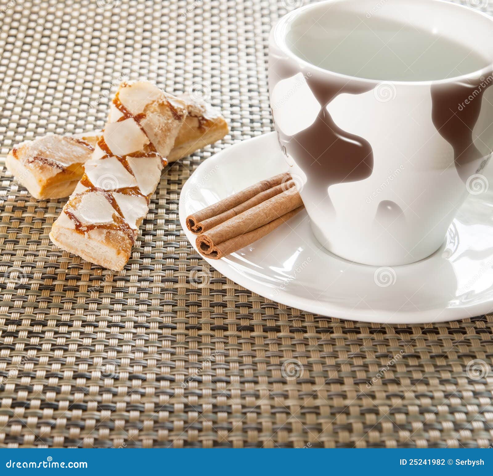 Coffee Cup, Cinnamon, Sweets on the Background Stock Photo - Image of ...
