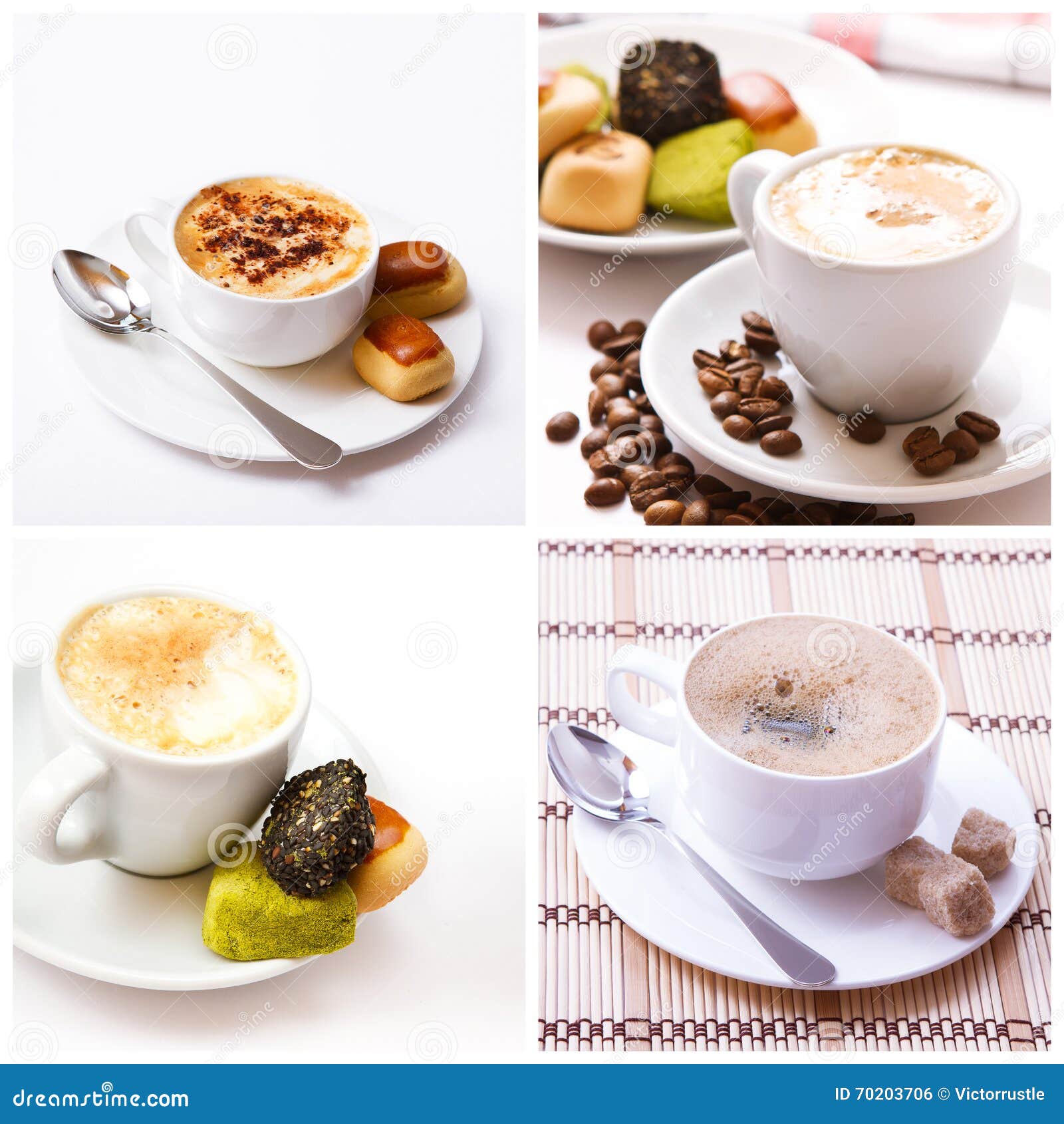 Coffee Cup and Coffee Beans Assortment Top View Collection Isolated