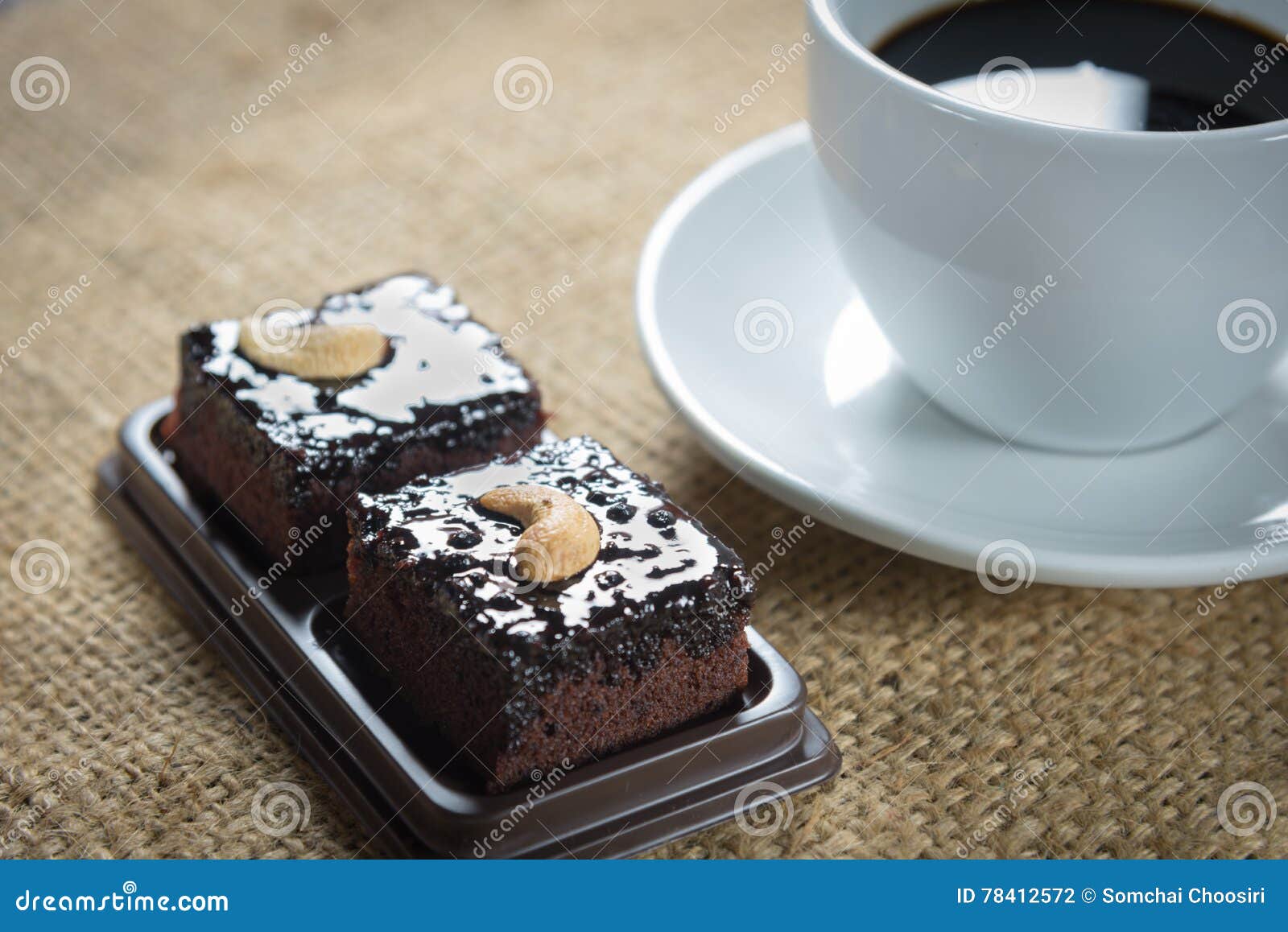 Coffee Cup and Coffee Beans with Brownie Stock Photo Image of brown
