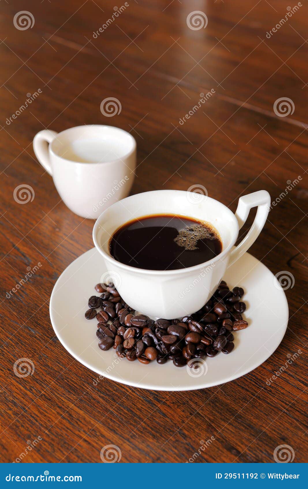 Coffee Cup with Coffee Beans and Milk on Grunge Wo Stock Photo Image of life, decoration 29511192