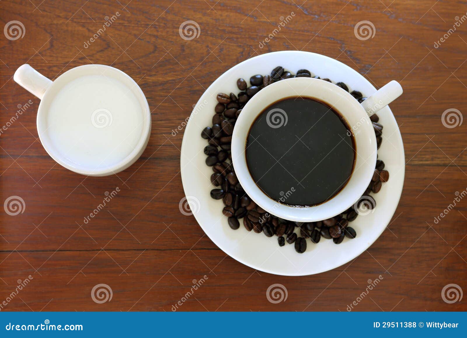 Coffee Cup with Coffee Beans and Milk on Grunge Wo Stock Photo Image of brown, space 29511388