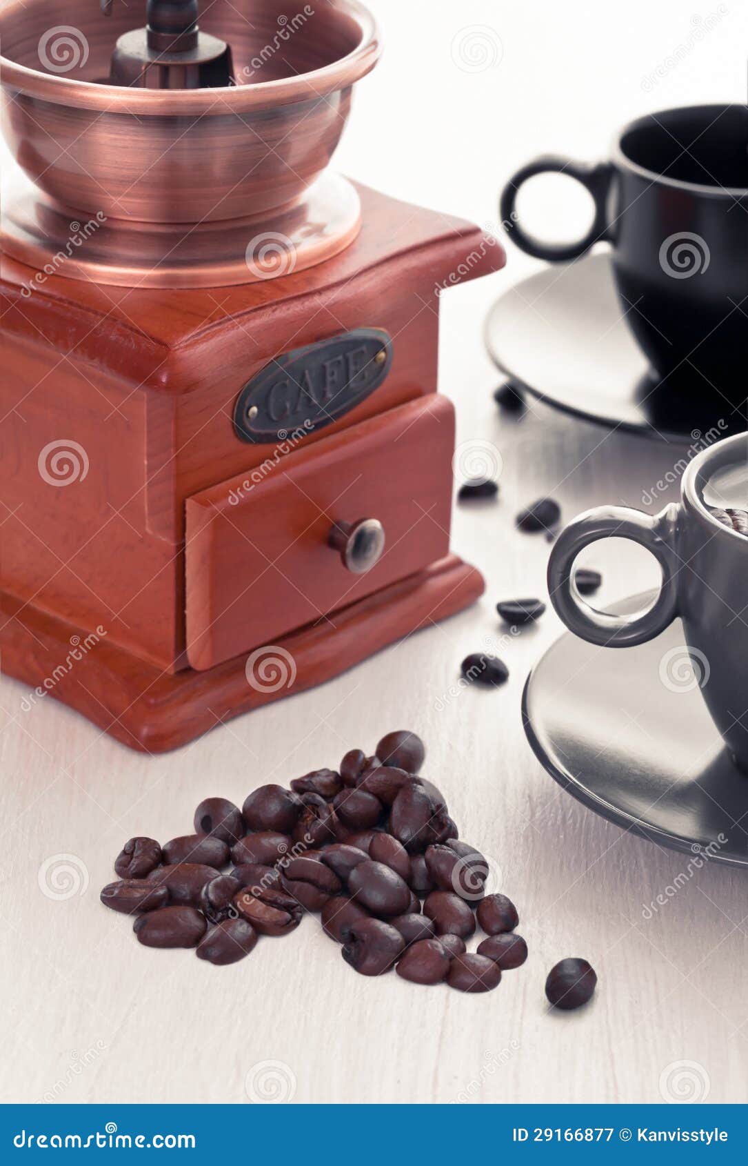 Coffee Cup with Coffee Grinder Stock Image Image of white, breakfast