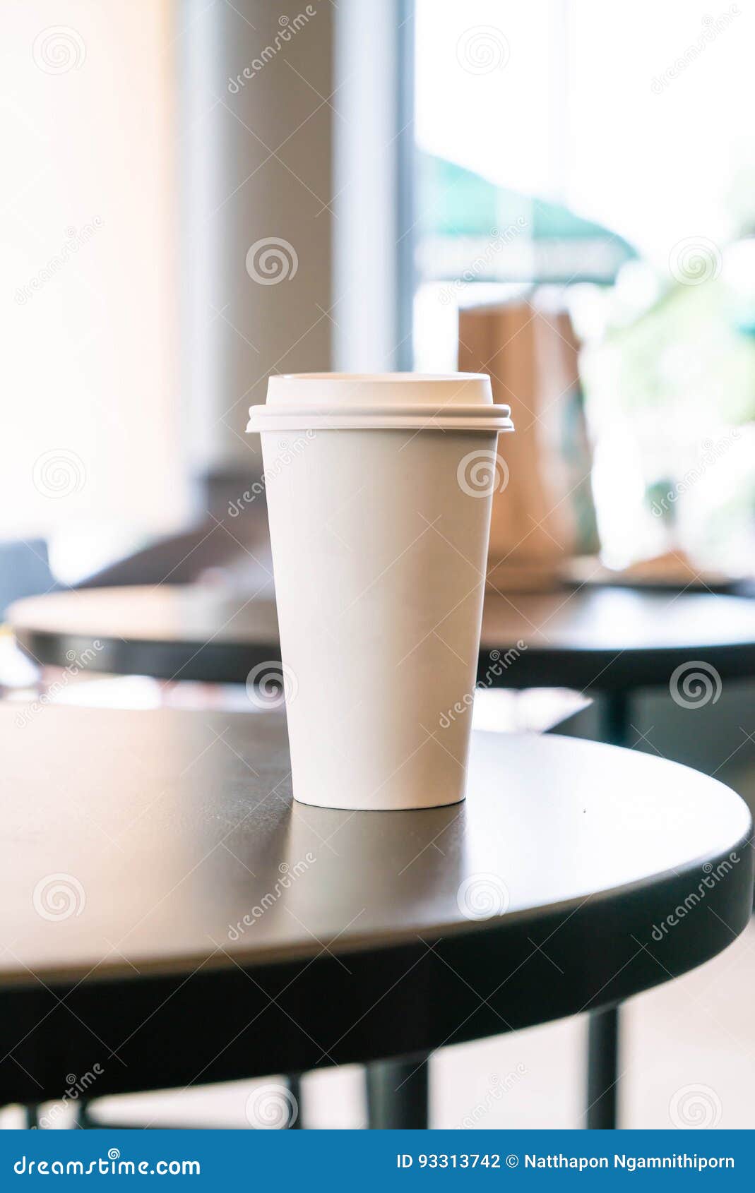 Coffee cup in coffee shop stock photo. Image of latte 93313742