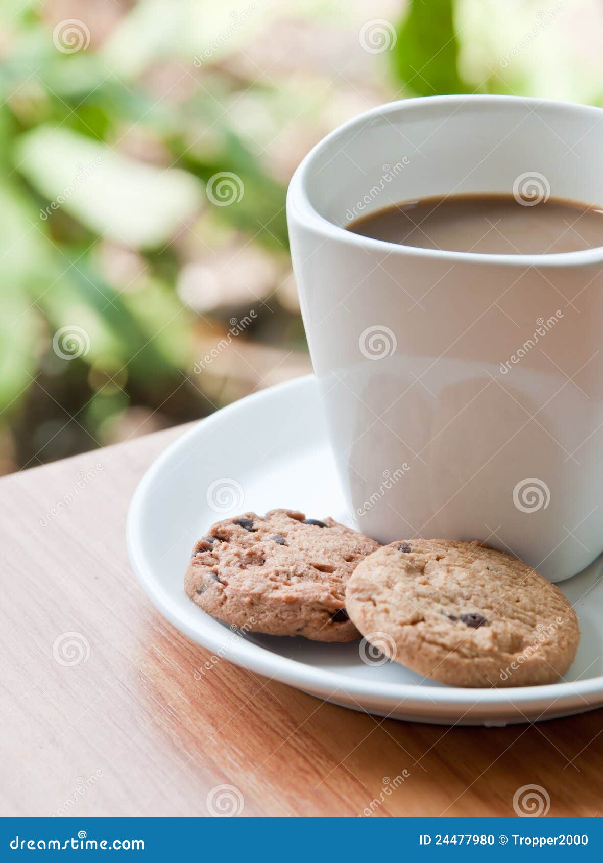 Coffee cup with cookie . stock photo. Image of cafe, break - 24477980