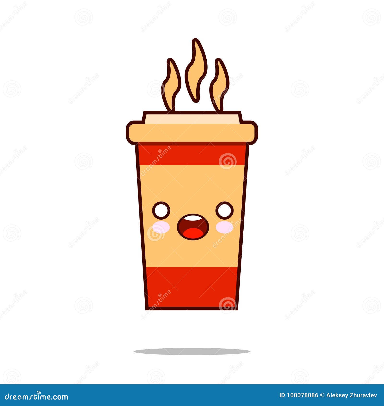 Coffee cup cute kawaii smiling and friendly Vector Image