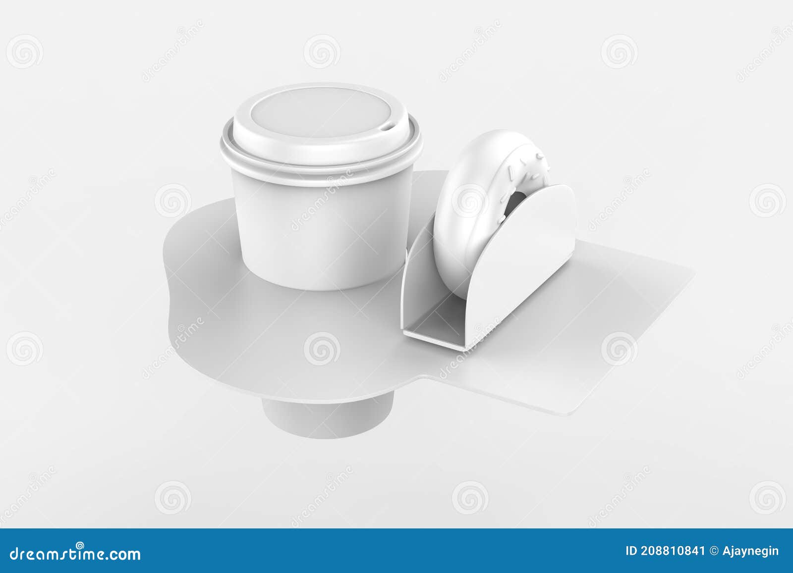 Coffee Cup with Donut stock illustration. Illustration of donut 208810841