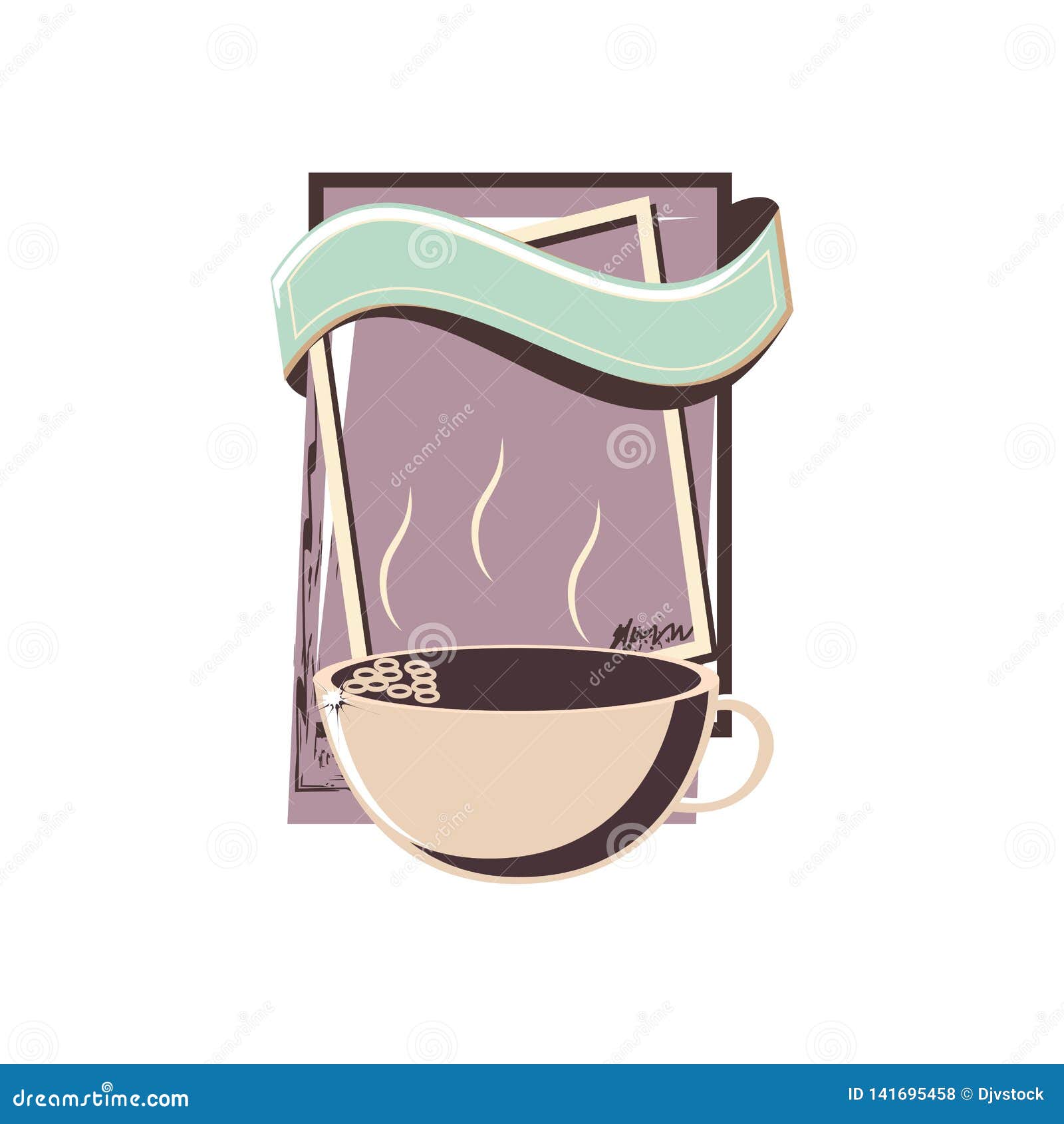 Coffee cup elegant frame stock vector. Illustration of commercial