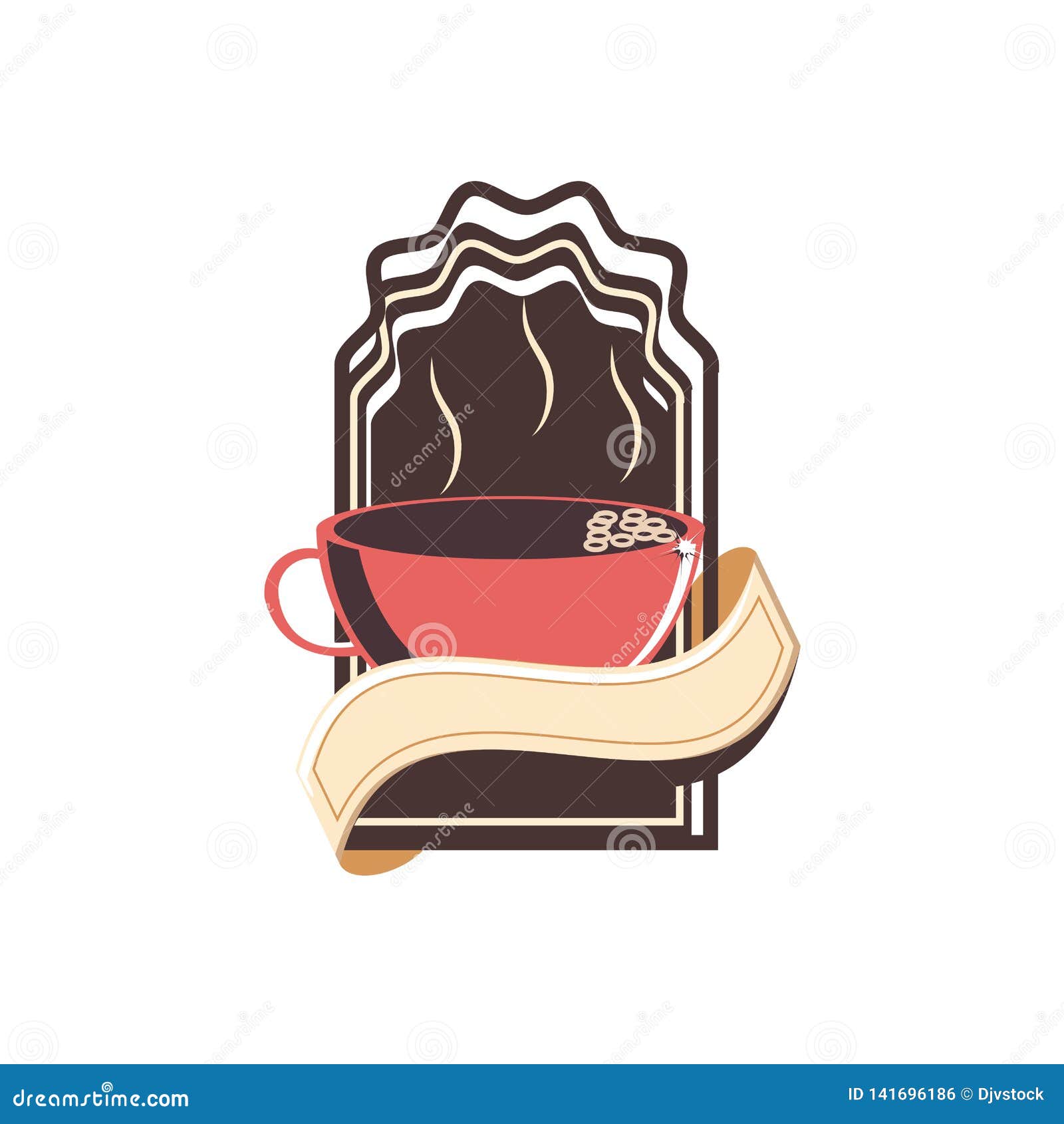 Coffee cup elegant frame stock vector. Illustration of cold 141696186