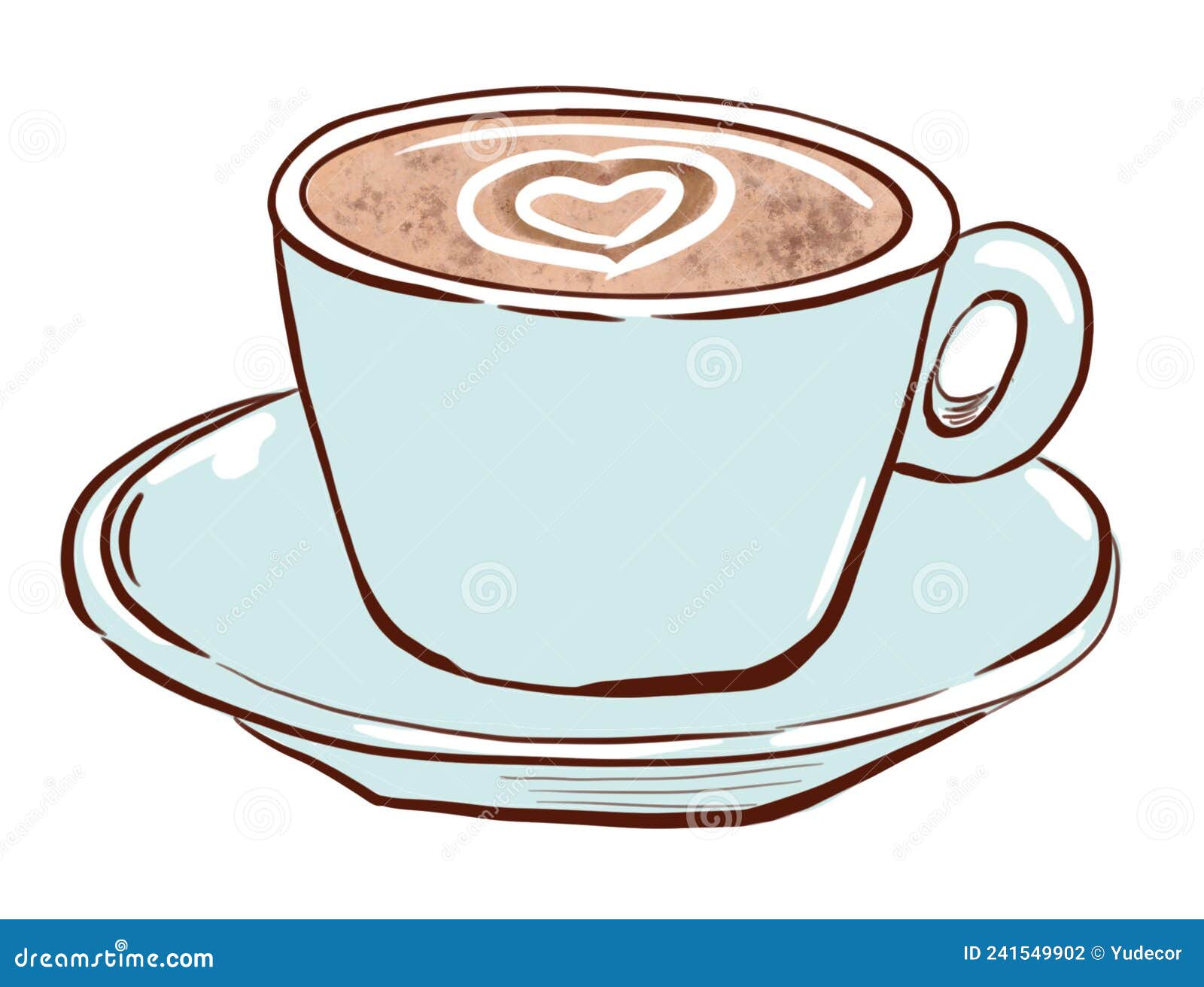 Coffee Cup Hand Drawing Illustration. Isolaned on White Background