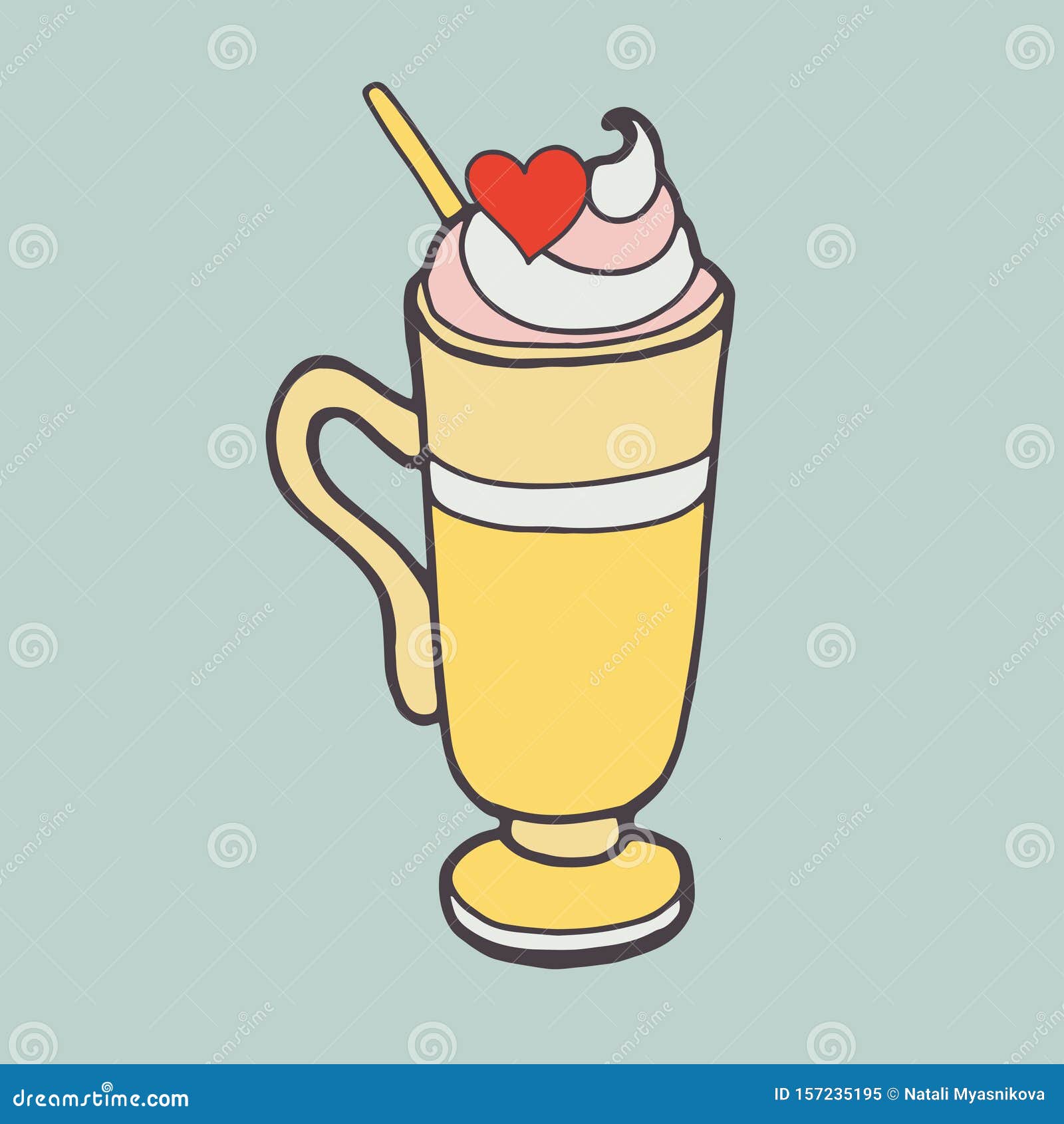 Download Coffee Cup With Heart. Love Vector Illustration Stock Vector - Illustration of black, morning ...