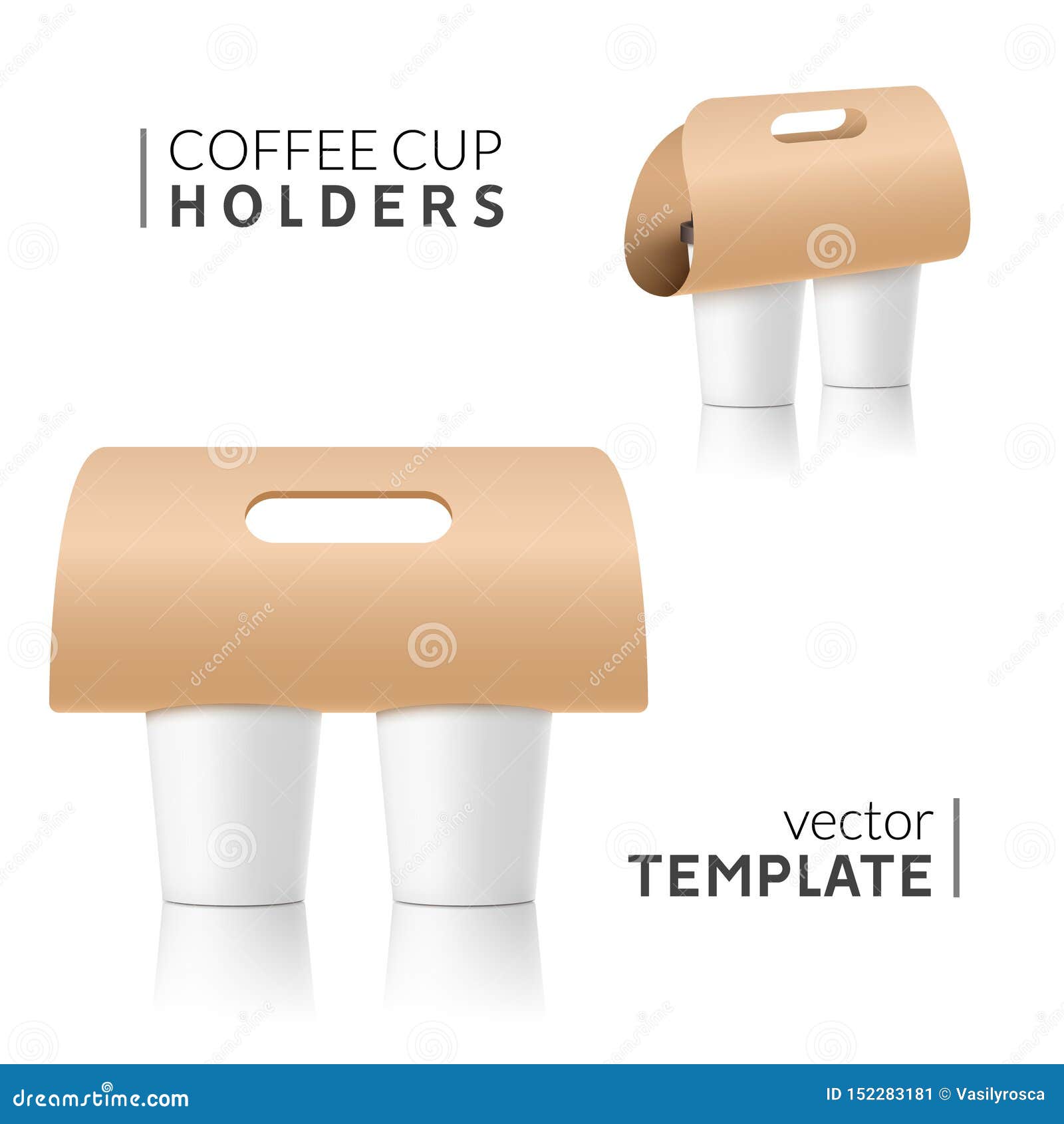 Download Coffee Cup Holder Paper Design Beverage Drink Handle Mockup Cardboard Coffee Cup Holder Takeaway Stock Vector Illustration Of Object Holder 152283181