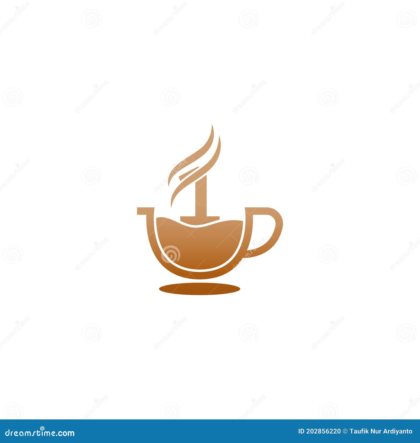 Coffee Cup Icon Design Number 1 Logo Stock Vector Illustration of