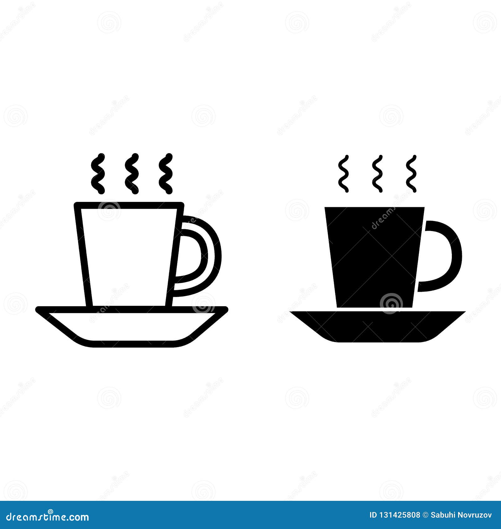 Download Coffee Cup Line And Glyph Icon. Hot Mug Vector Illustration Isolated On White. Tea Cup Outline ...