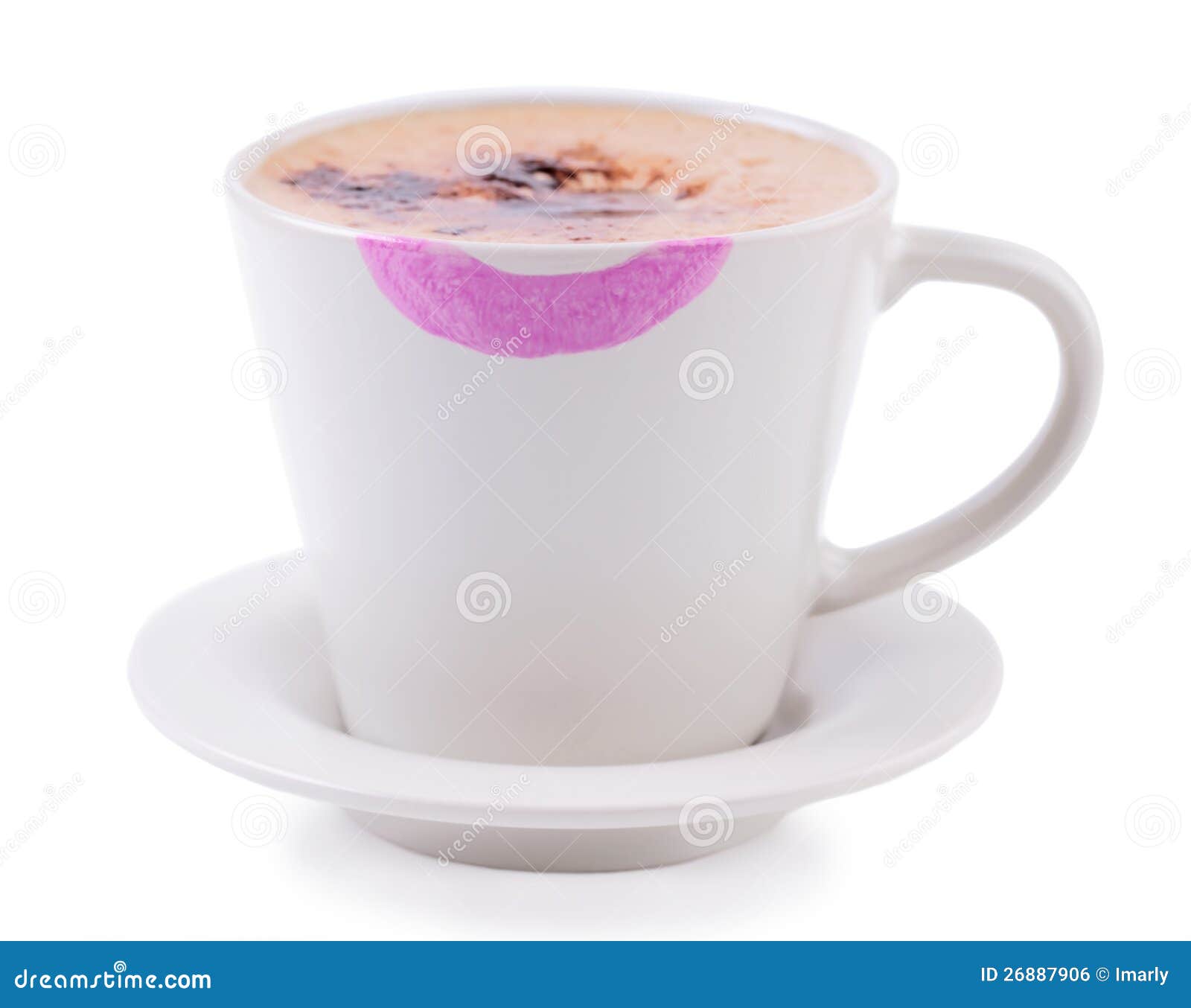 Coffee Cup with Lipstick Print Stock Photo Image of flavor, aroma