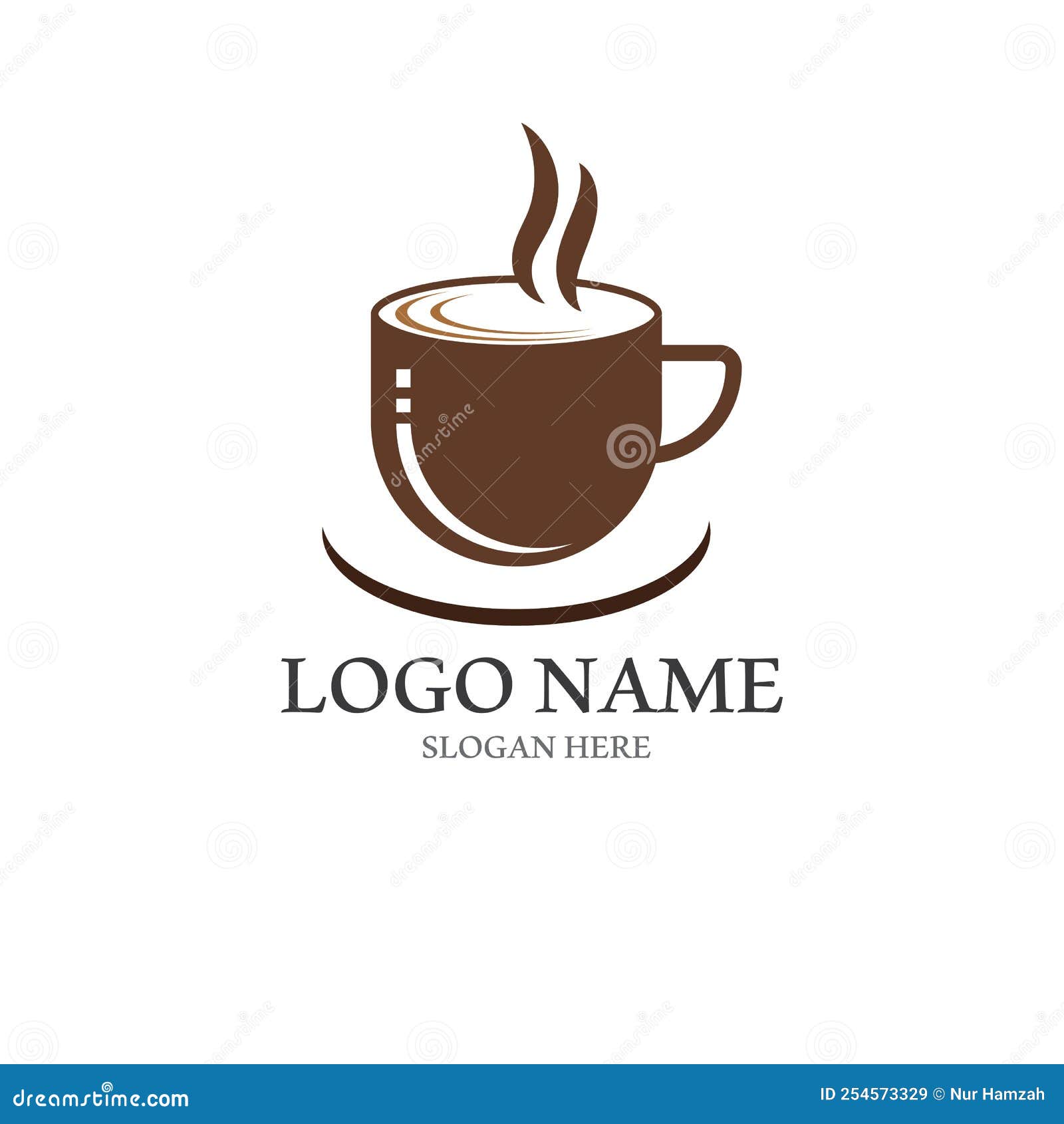 Coffee Cup Logo with Vector Style Template Stock Vector Illustration