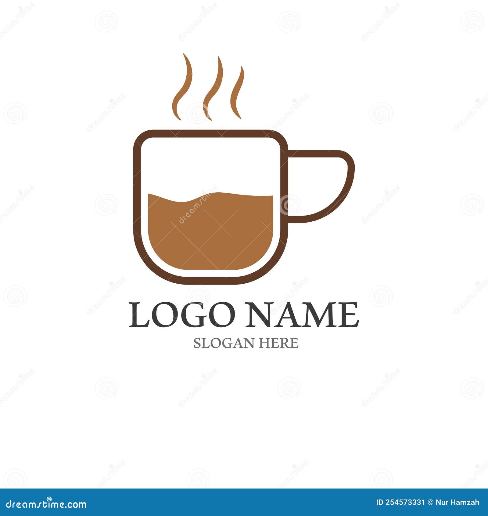 Coffee Cup Logo with Vector Style Template Stock Vector Illustration