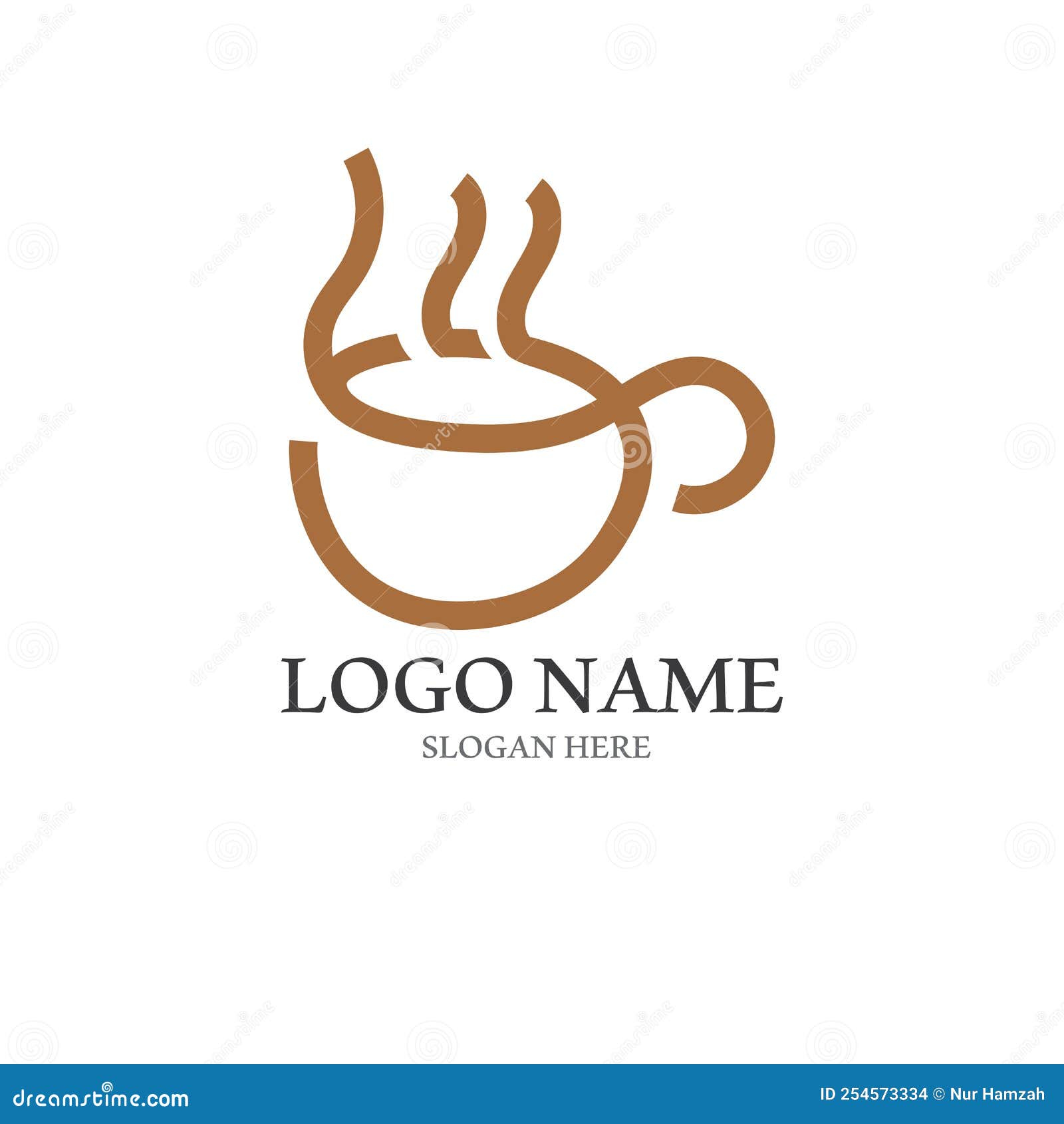 Coffee Cup Logo with Vector Style Template Stock Vector Illustration