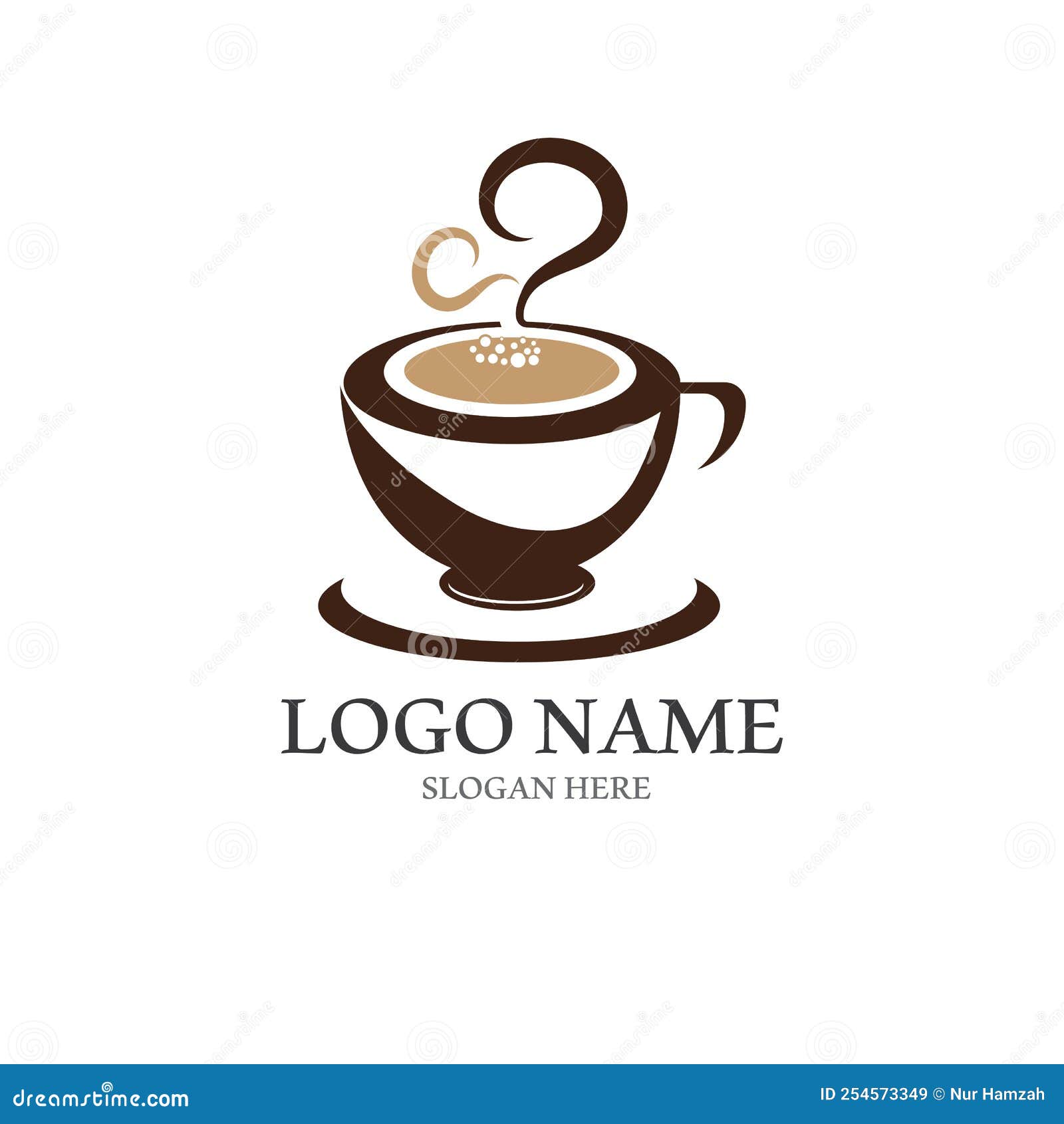 Coffee Cup Logo with Vector Style Template Stock Vector Illustration