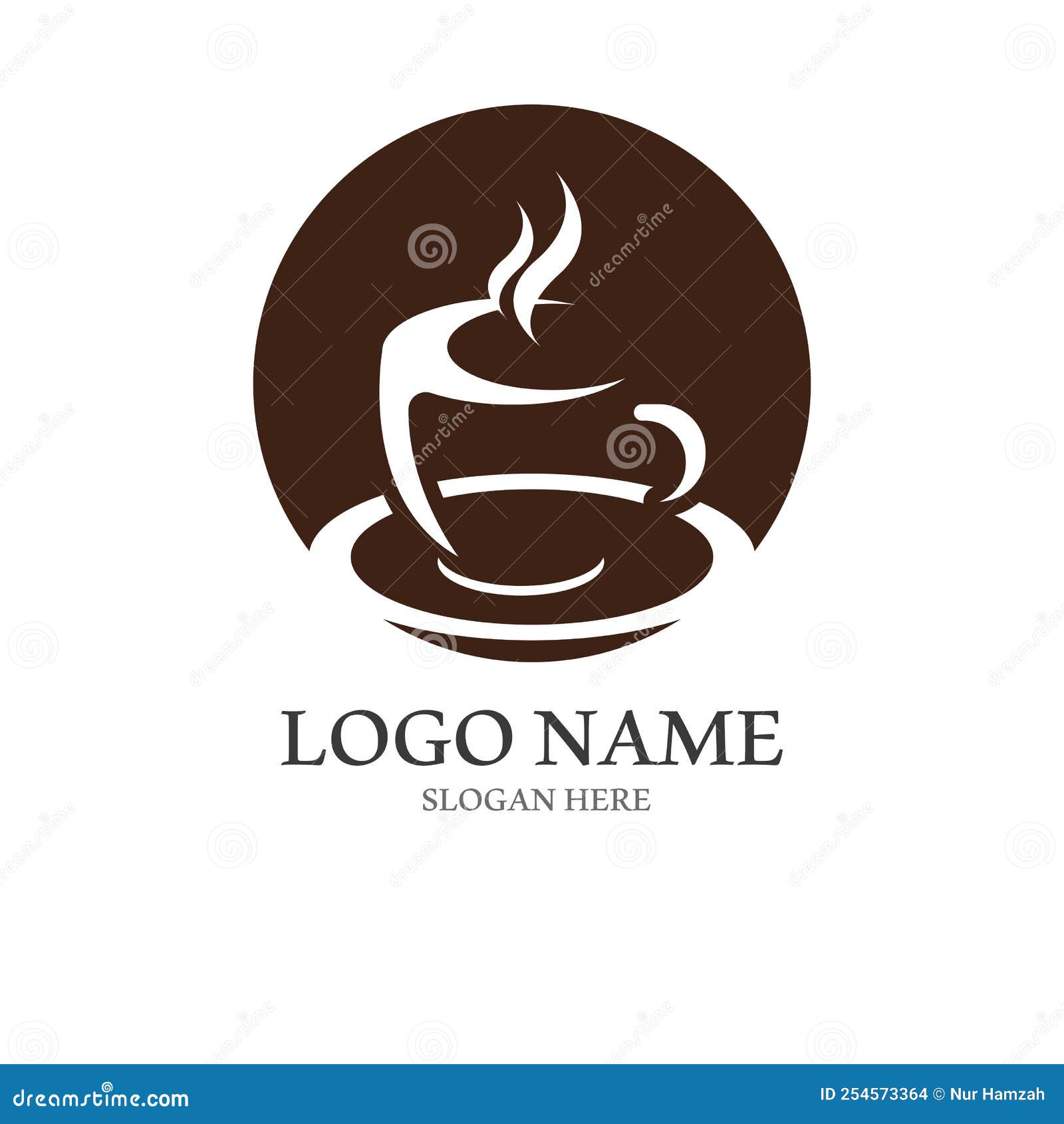 Coffee Cup Logo with Vector Style Template Stock Vector Illustration