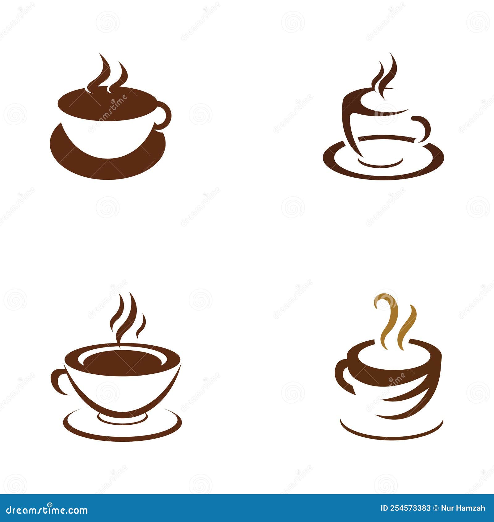 Coffee Cup Logo with Vector Style Template Stock Vector Illustration