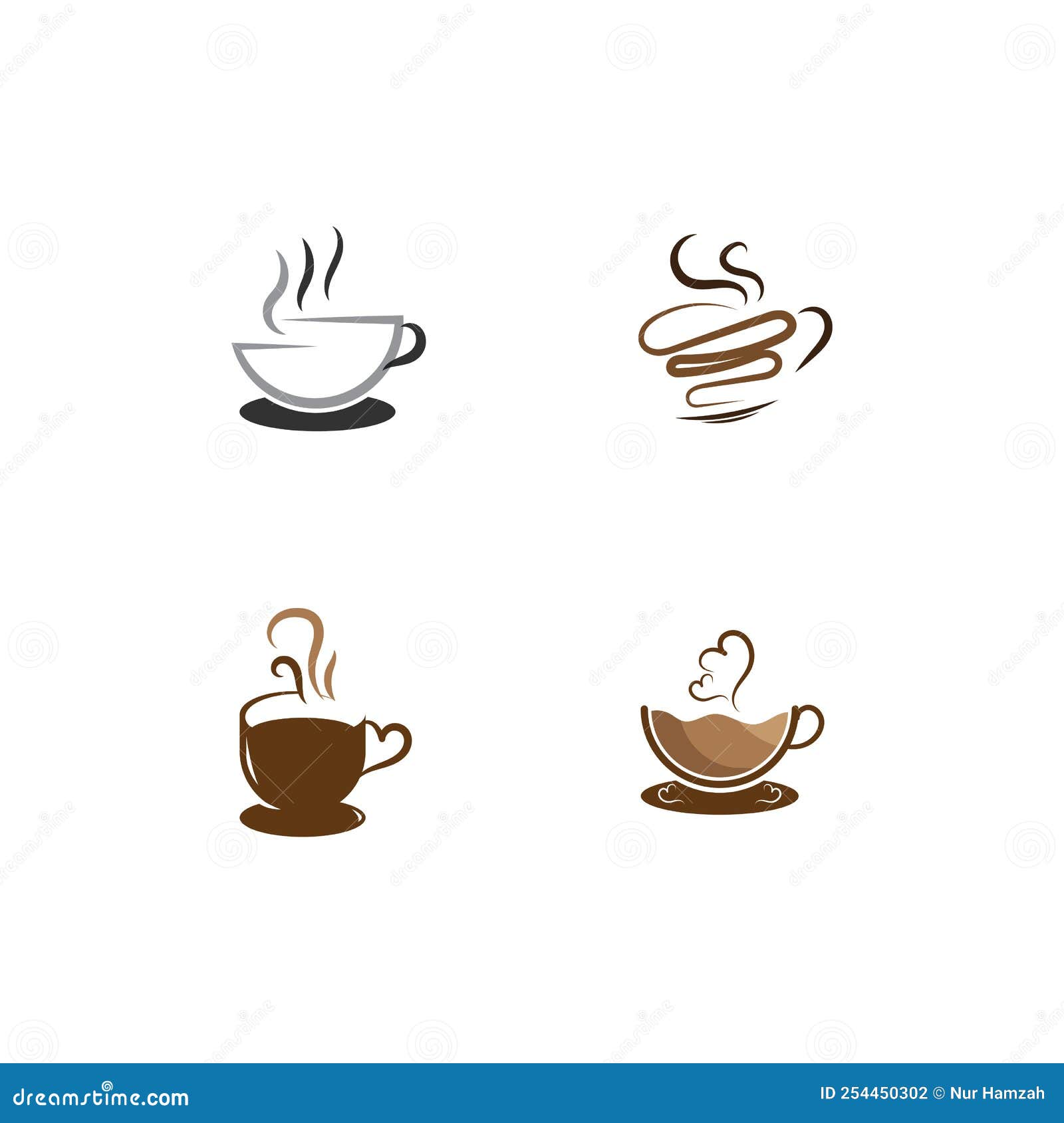 Coffee Cup Logo with Vector Style Template Stock Vector Illustration