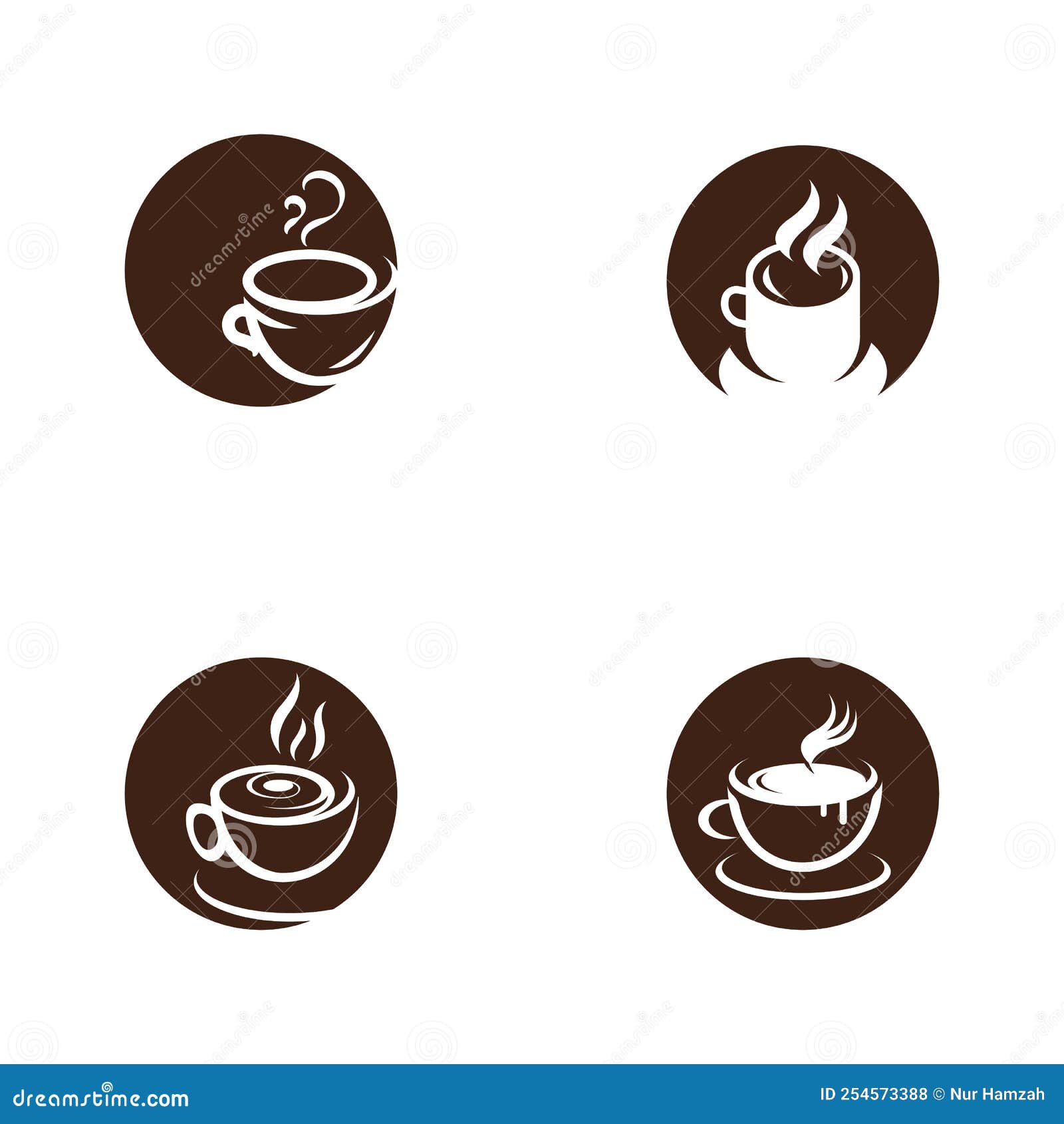 Coffee Cup Logo with Vector Style Template Stock Vector Illustration