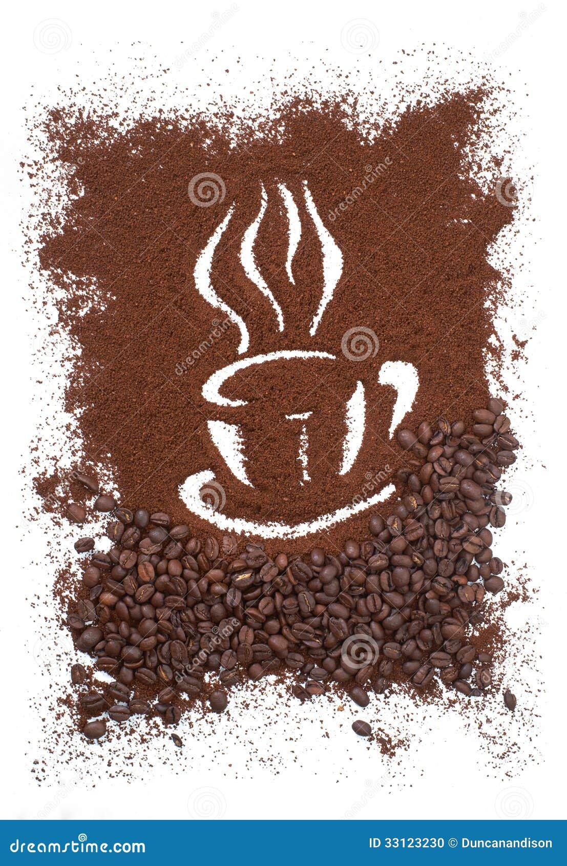 Coffee Cup Made from Coffee Granules. Stock Illustration Illustration
