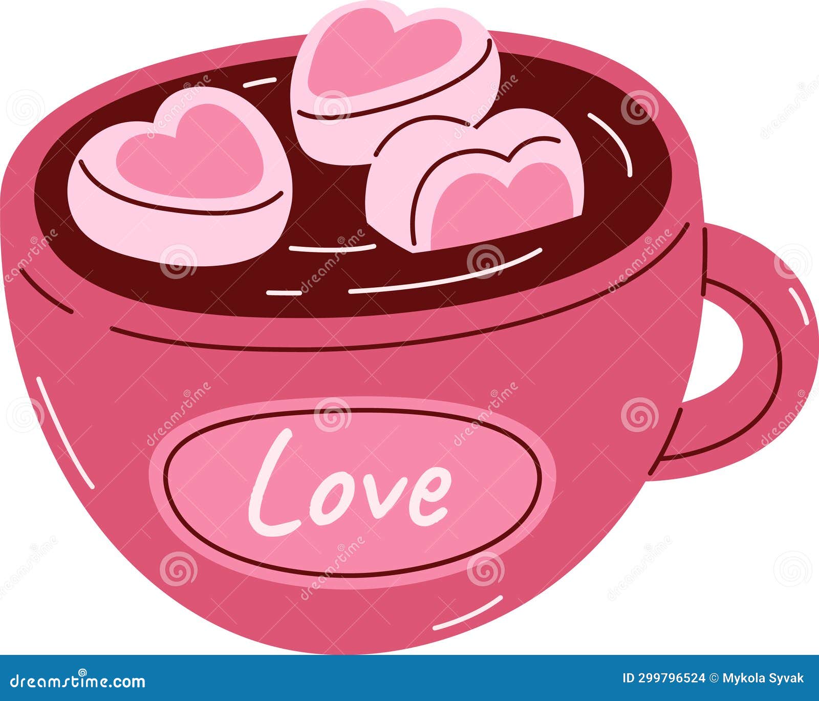 Coffee Cup with Marshmallow Stock Illustration Illustration of