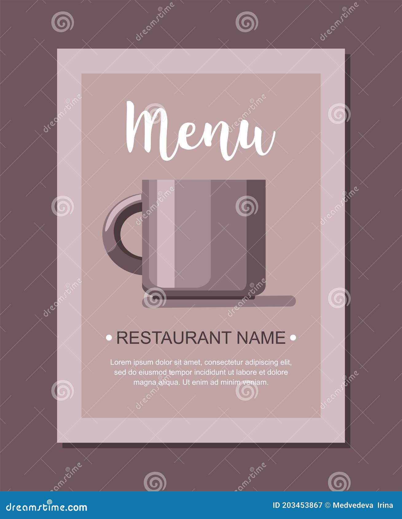 Coffee Cup Menu Template for Restaurant. Vector Stock Vector Illustration of drink, banner