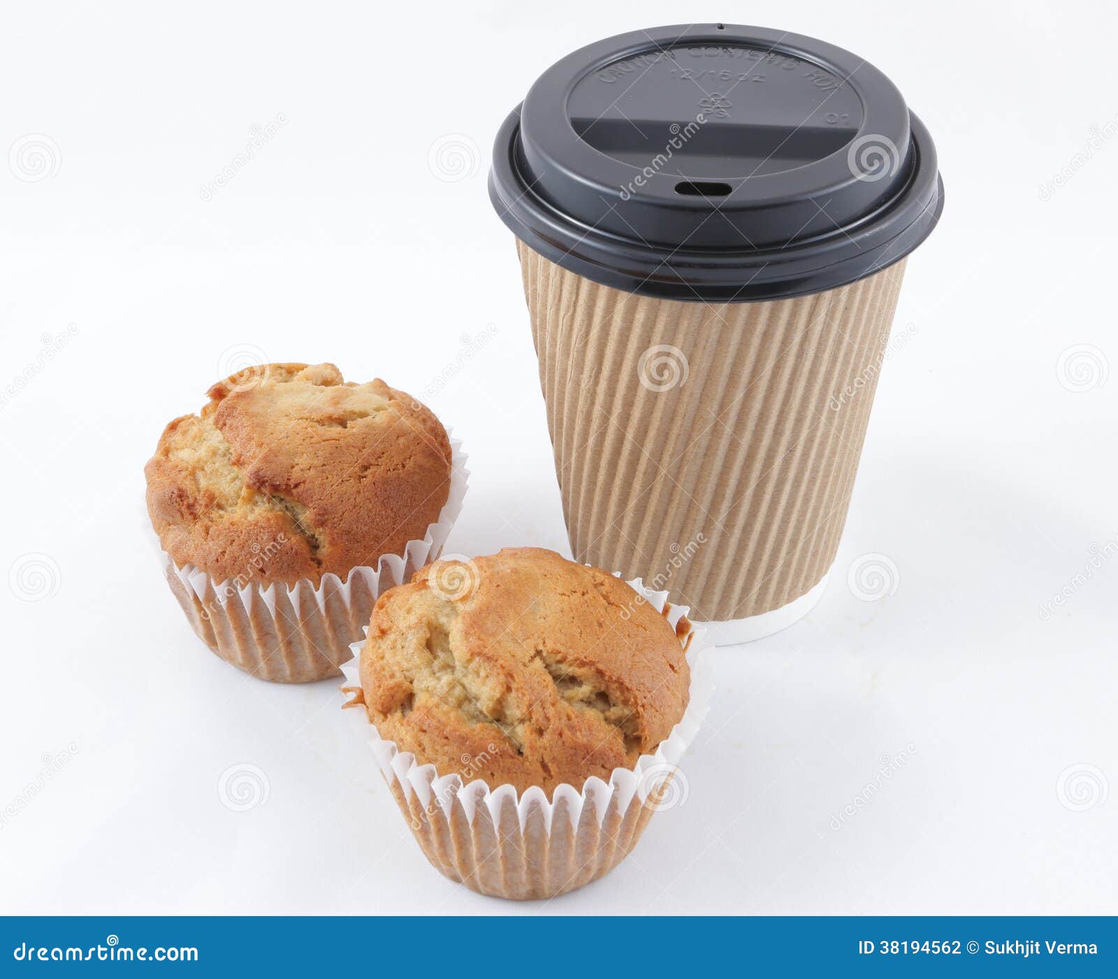 Coffee cup and muffins stock photo. Image of sweet, muffins 38194562