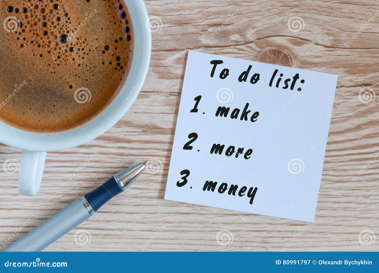 Coffee Cup And Notebook With To Do List Make More Money On Rustic