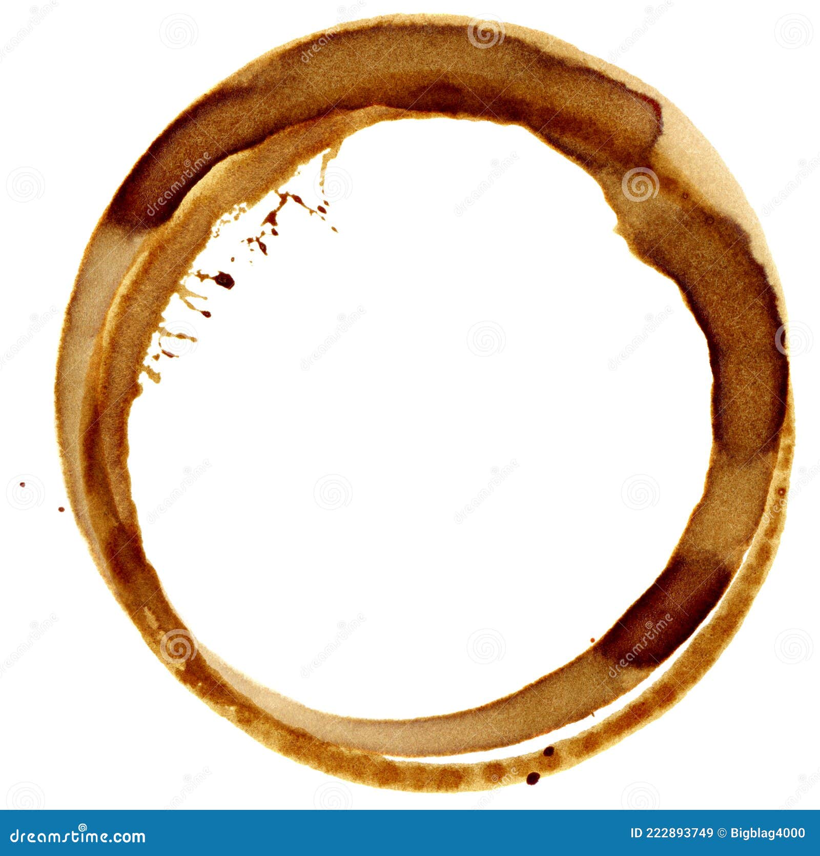 Coffee Cup Ring Stains Isolated on White Background. Stock Image