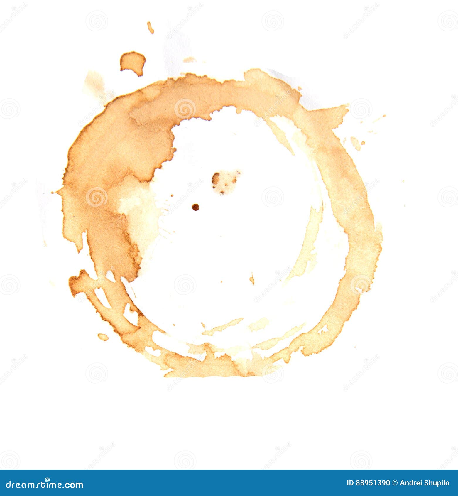 Coffee Cup Rings on a White Background. Stock Photo Image of paper