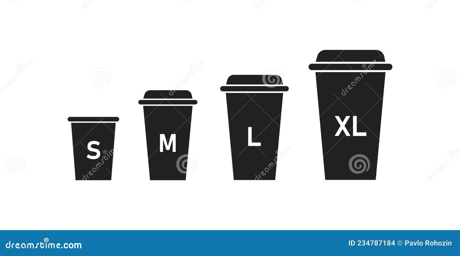 Coffee? Cup Size Icon Set. Paper, Cafe Design Logo Stock Vector -  Illustration of paper, line: 234787184