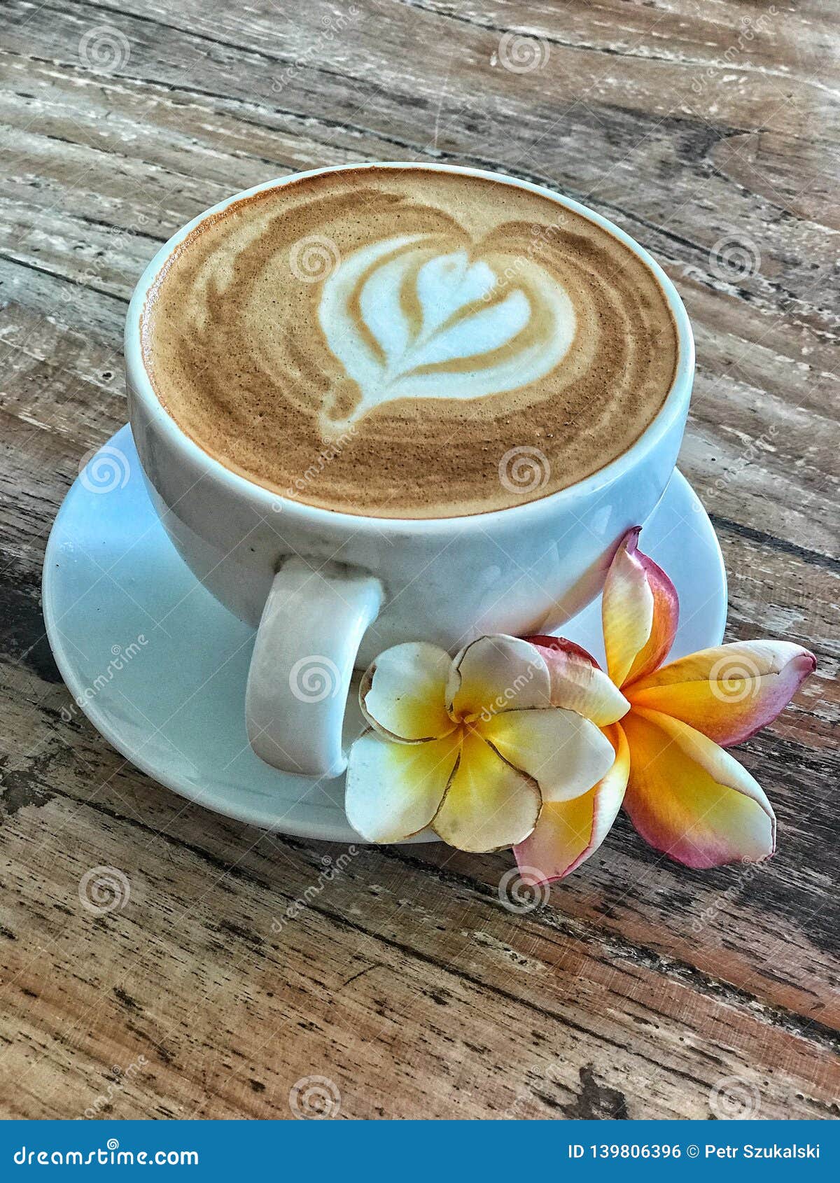 Coffee Cup with Spring Flower Stock Photo Image of drink, delicious