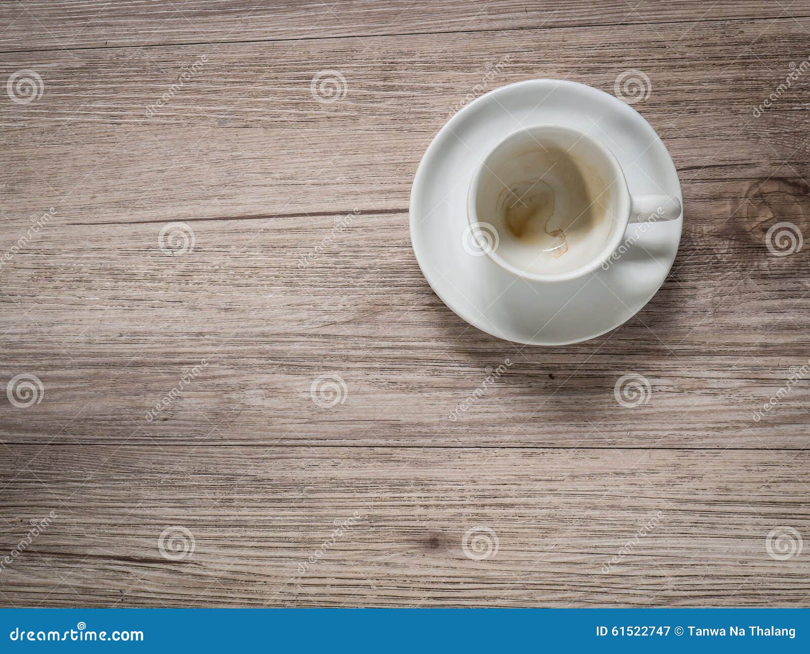 Coffee Cup with Stain on Wooden Table Stock Image Image of caffeine