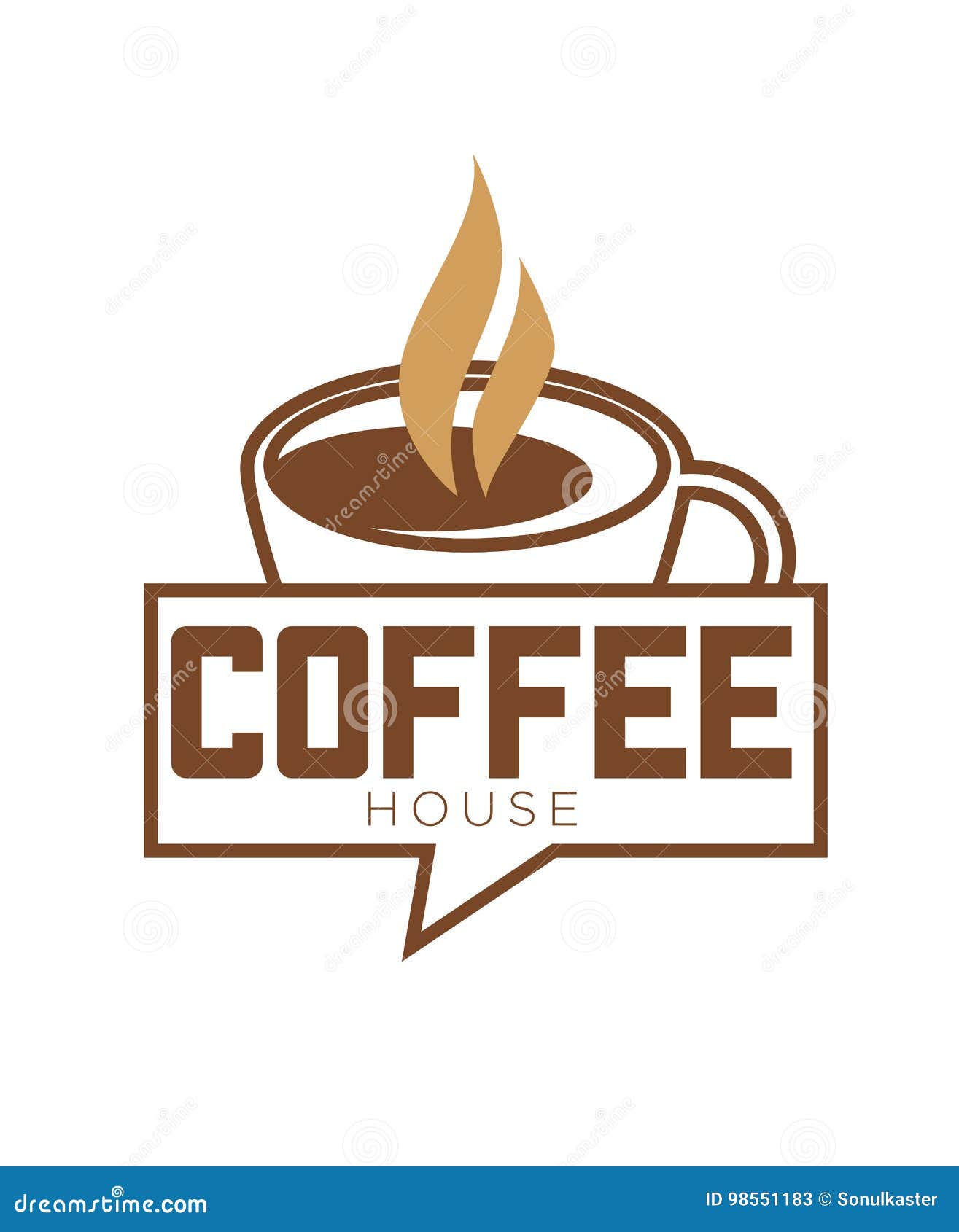Download Coffee Cup And Steam Vector Icon Template For Cafe Or Coffeehouse Cafeteria Stock Vector ...