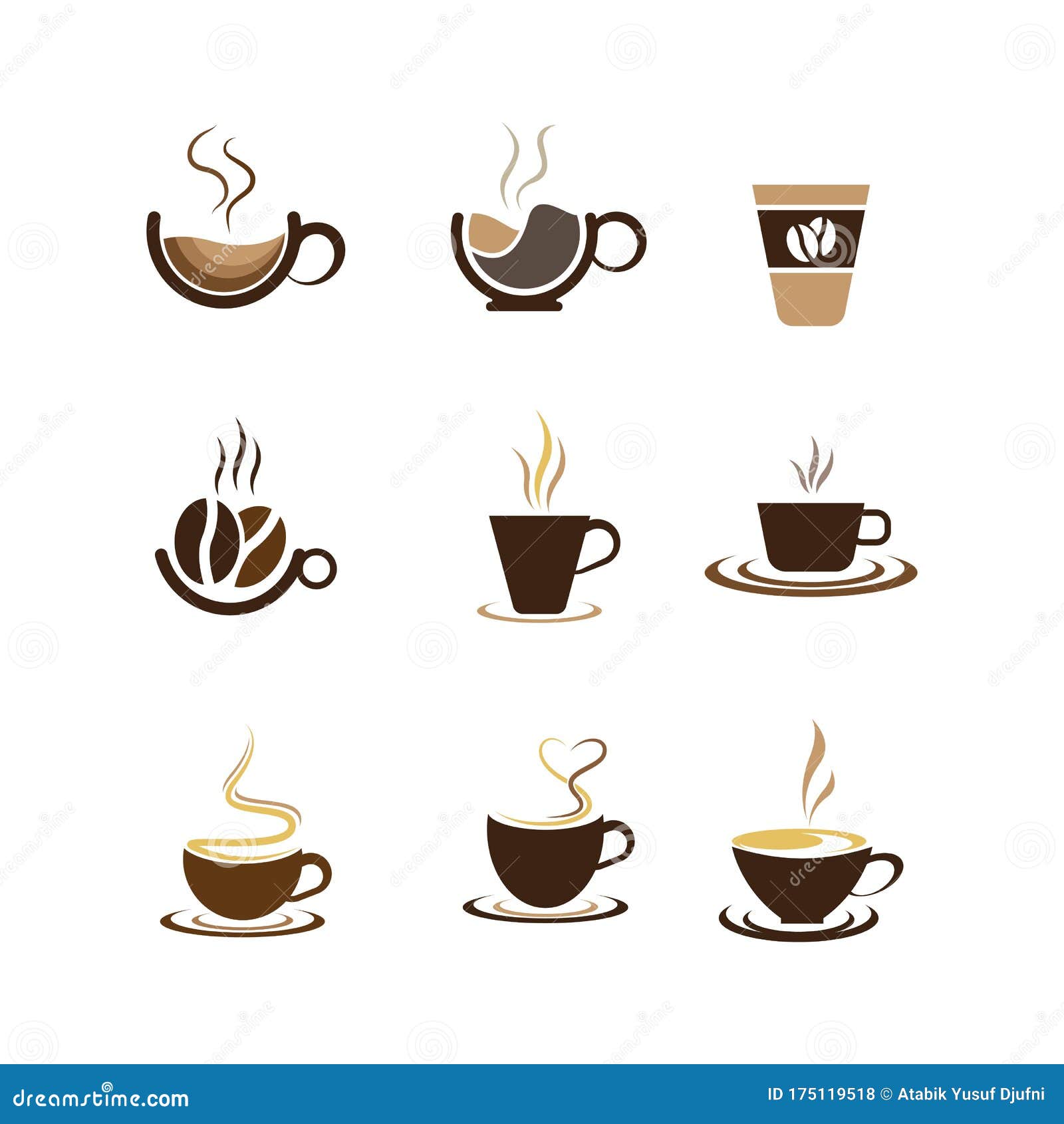 Coffee Cup Symbol Vector Icon Stock Vector Illustration of refreshment, brown 175119518