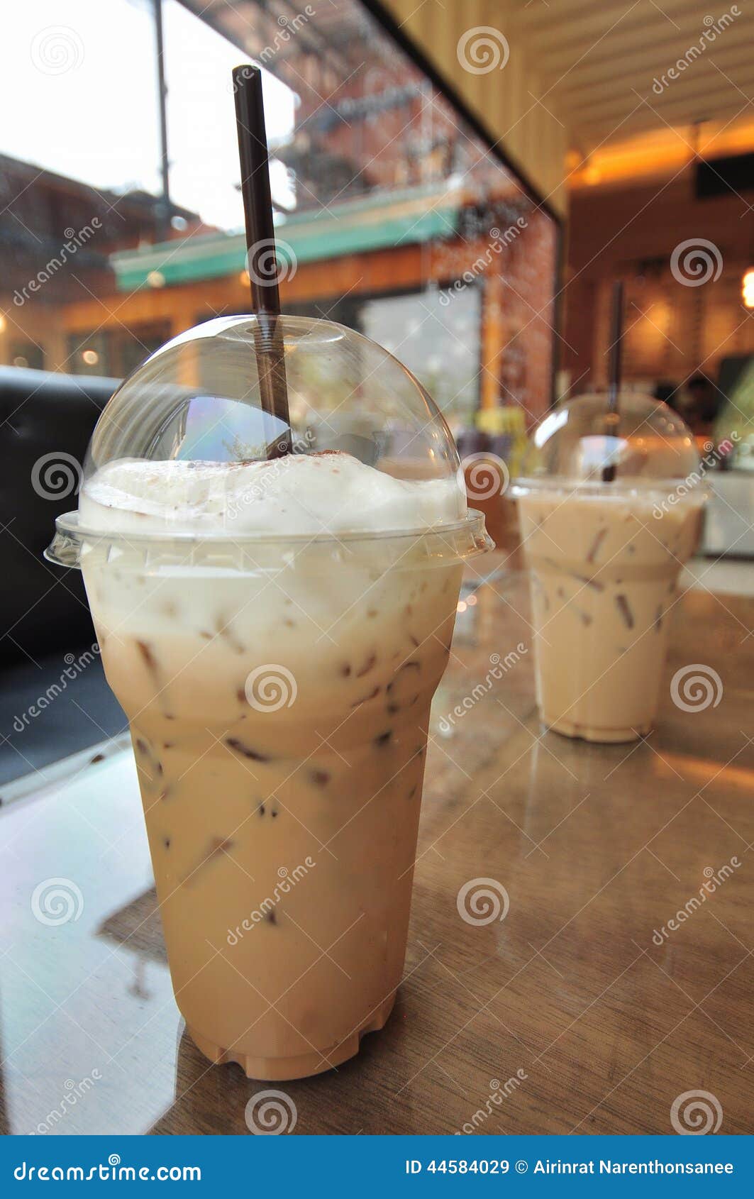 Iced Coffee In Takeaway Cup Stock Photo, Picture and Royalty Free