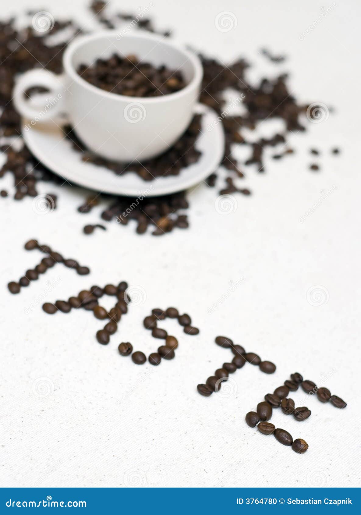 Coffee Cup Text 'taste' Stock Photo Image 3764780
