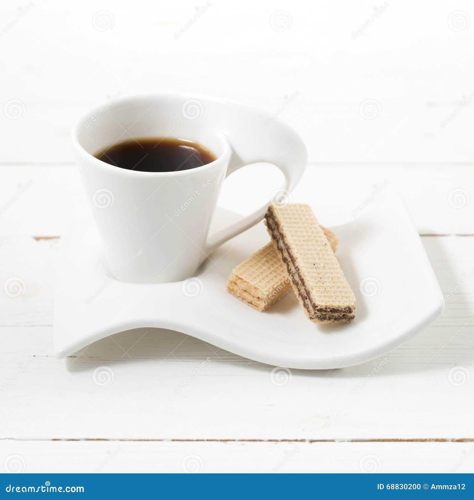 Coffee cup with wafer stock photo. Image of wafers, snack 68830200