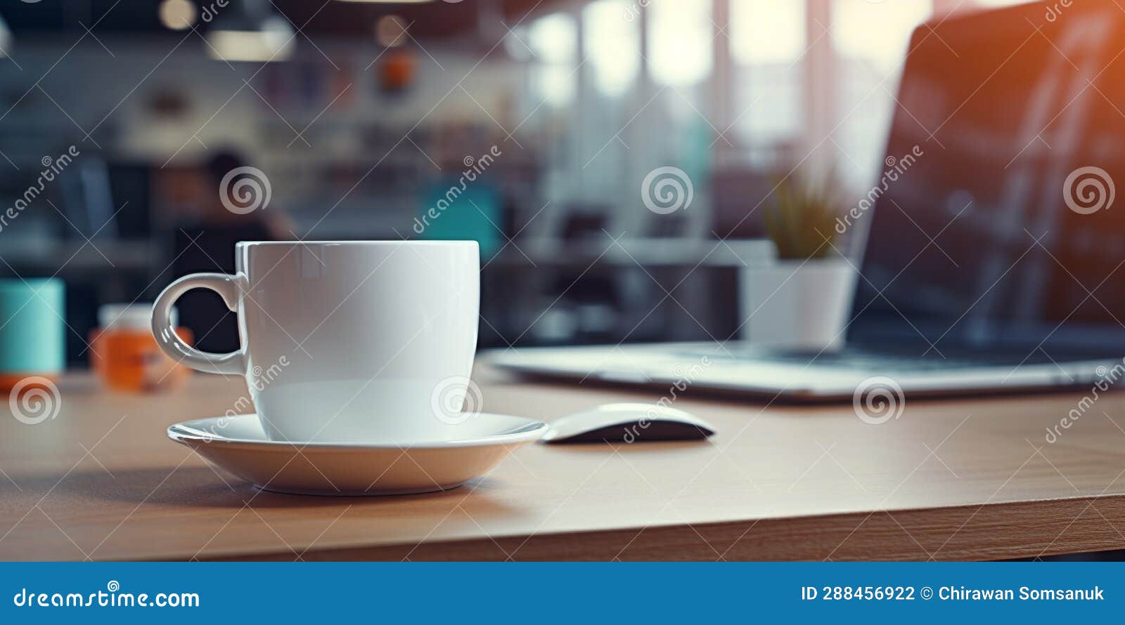 Coffee cup on work space stock photo. Image of cellphone 288456922