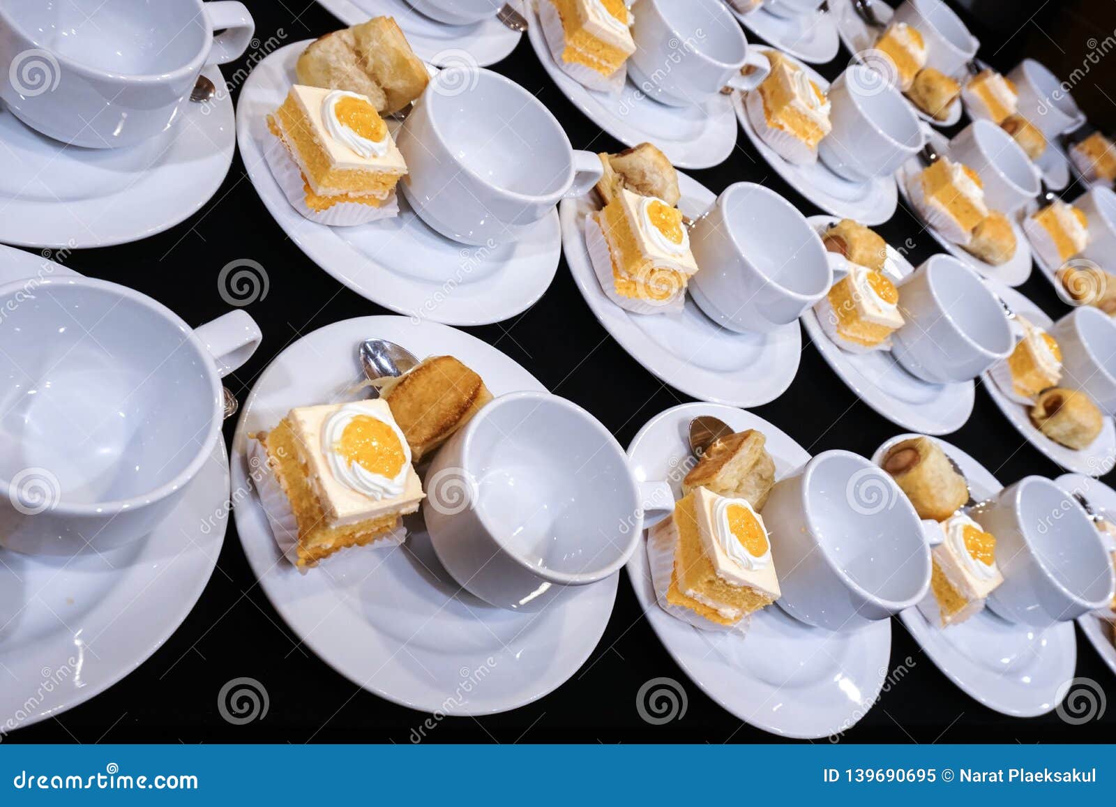 Coffee Cups and Bakery Catering. Stock Image Image of delicious