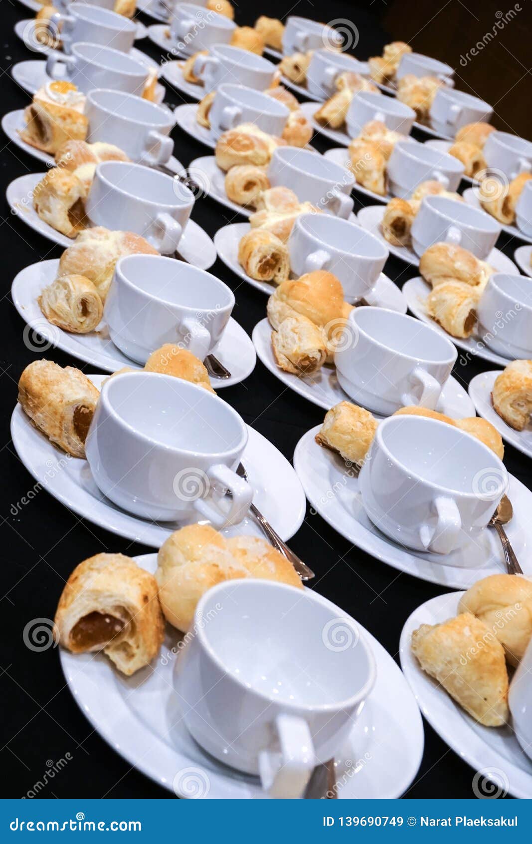 Coffee Cups and Bakery Catering. Stock Image Image of cafe, appetizer