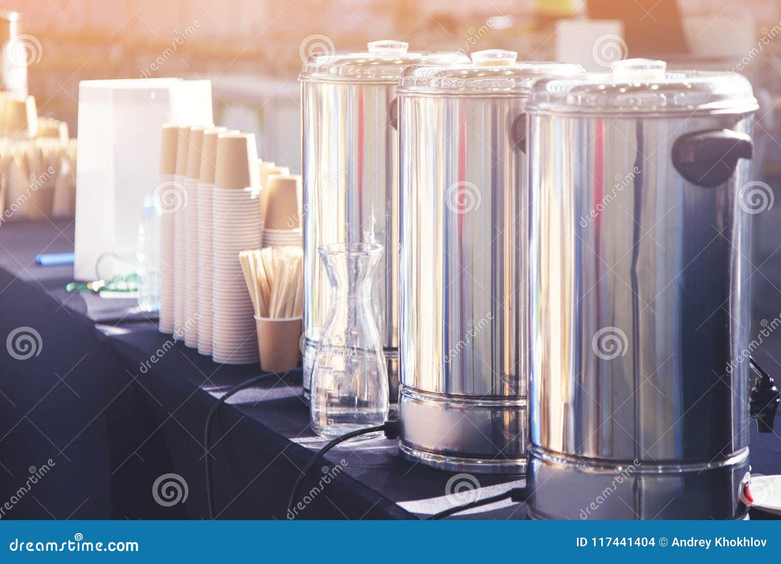 Coffee, Cups on Catering Table at Conference Stock Photo Image of