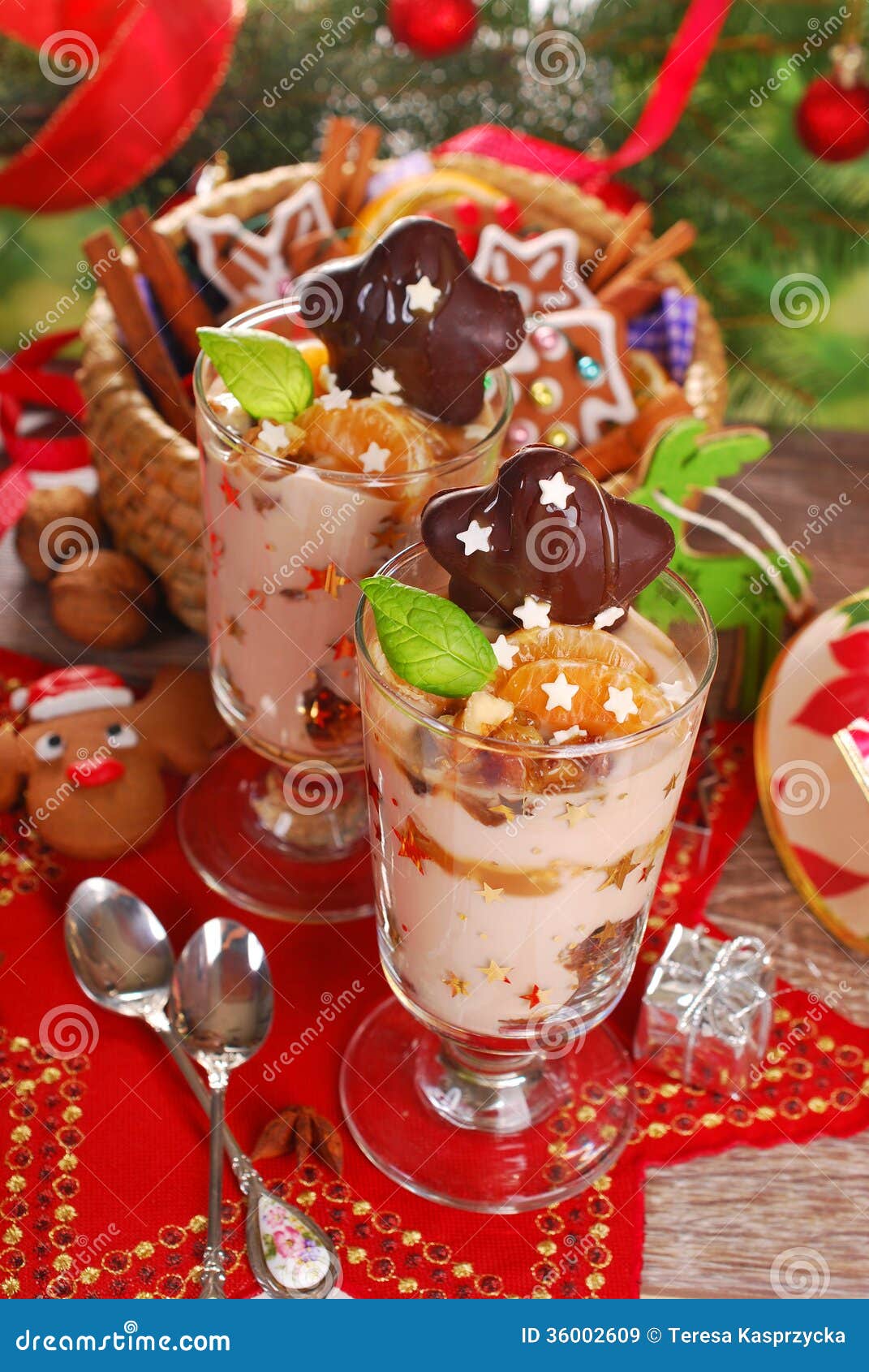 Coffee Dessert with Honey and Nuts for Christmas Stock Image - Image of ...