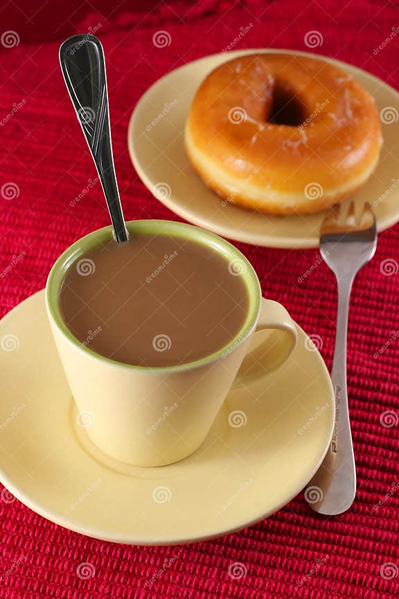 Coffee and donut stock image. Image of bakery, drink, breakfast 1610987
