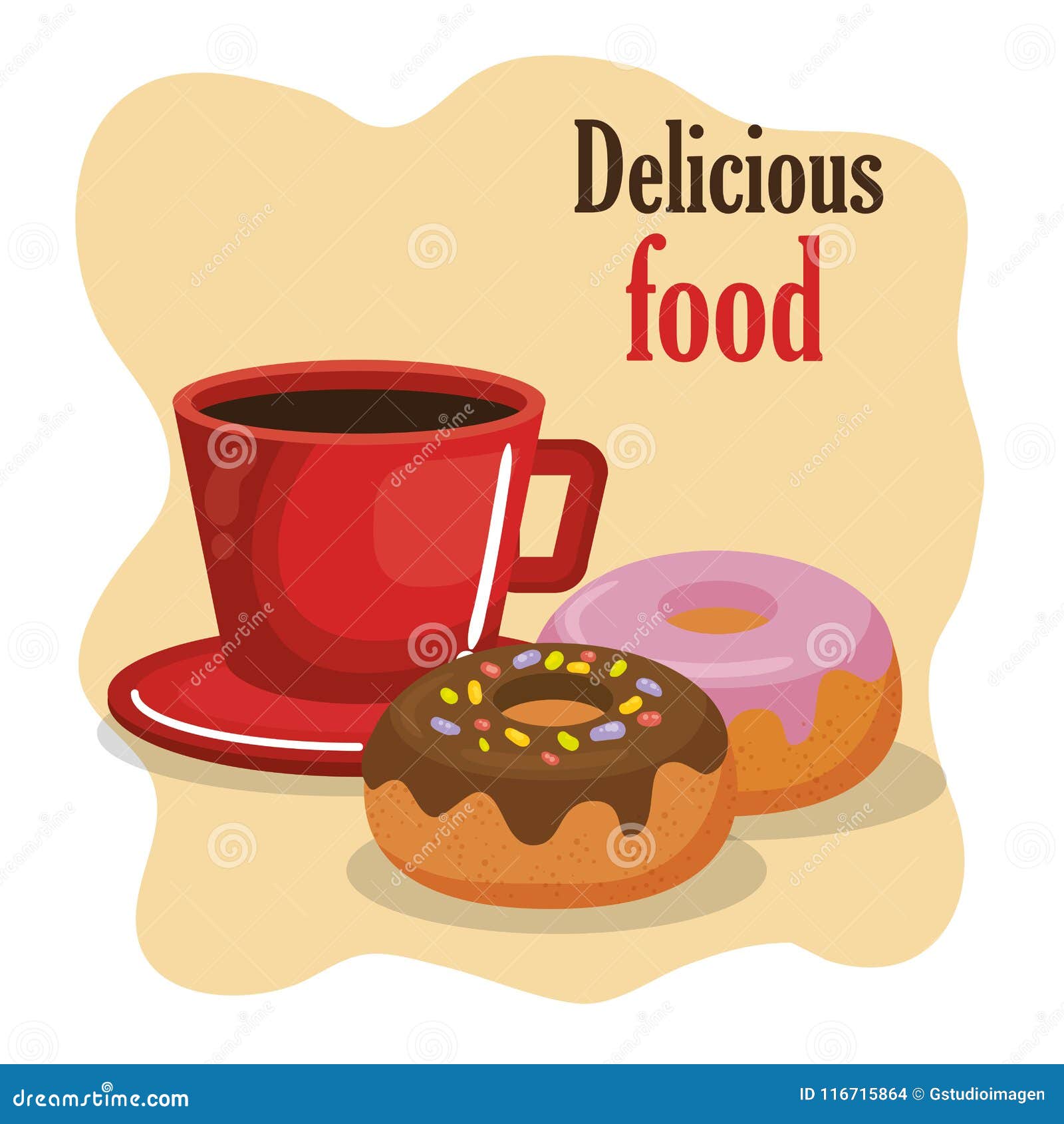 Coffee and donuts menu stock vector. Illustration of icon 116715864