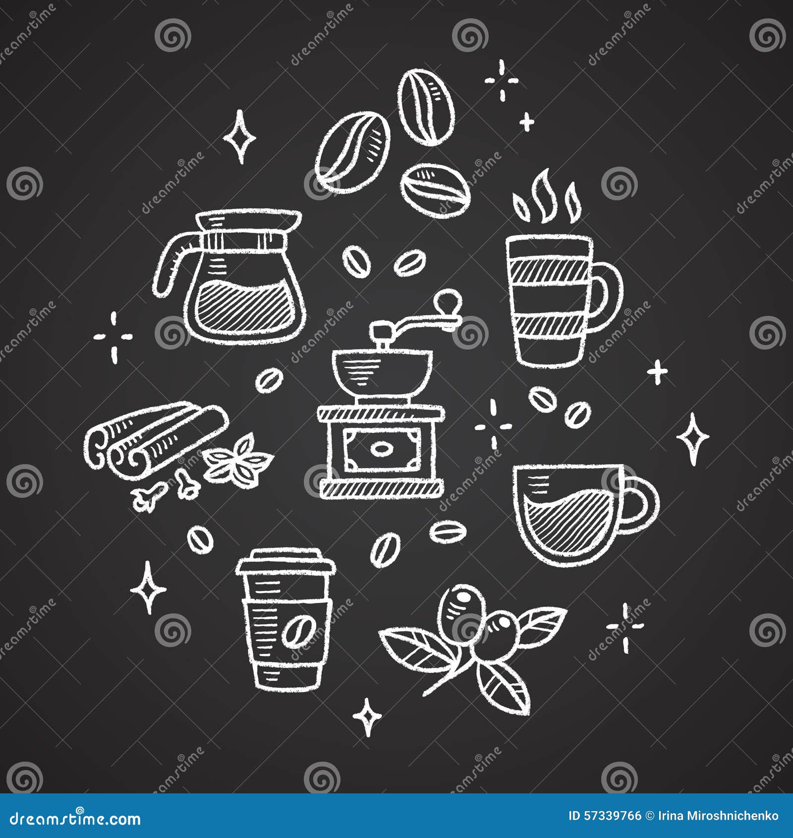 Coffee Beans Cover Design Set Stock Illustration - Download Image